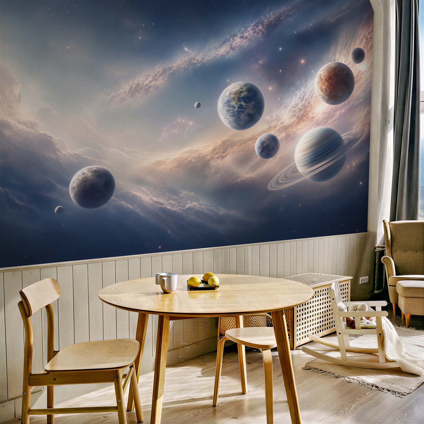 Fototapeta planety w kosmosie pastelowa galaktyka dla dzieci?v23