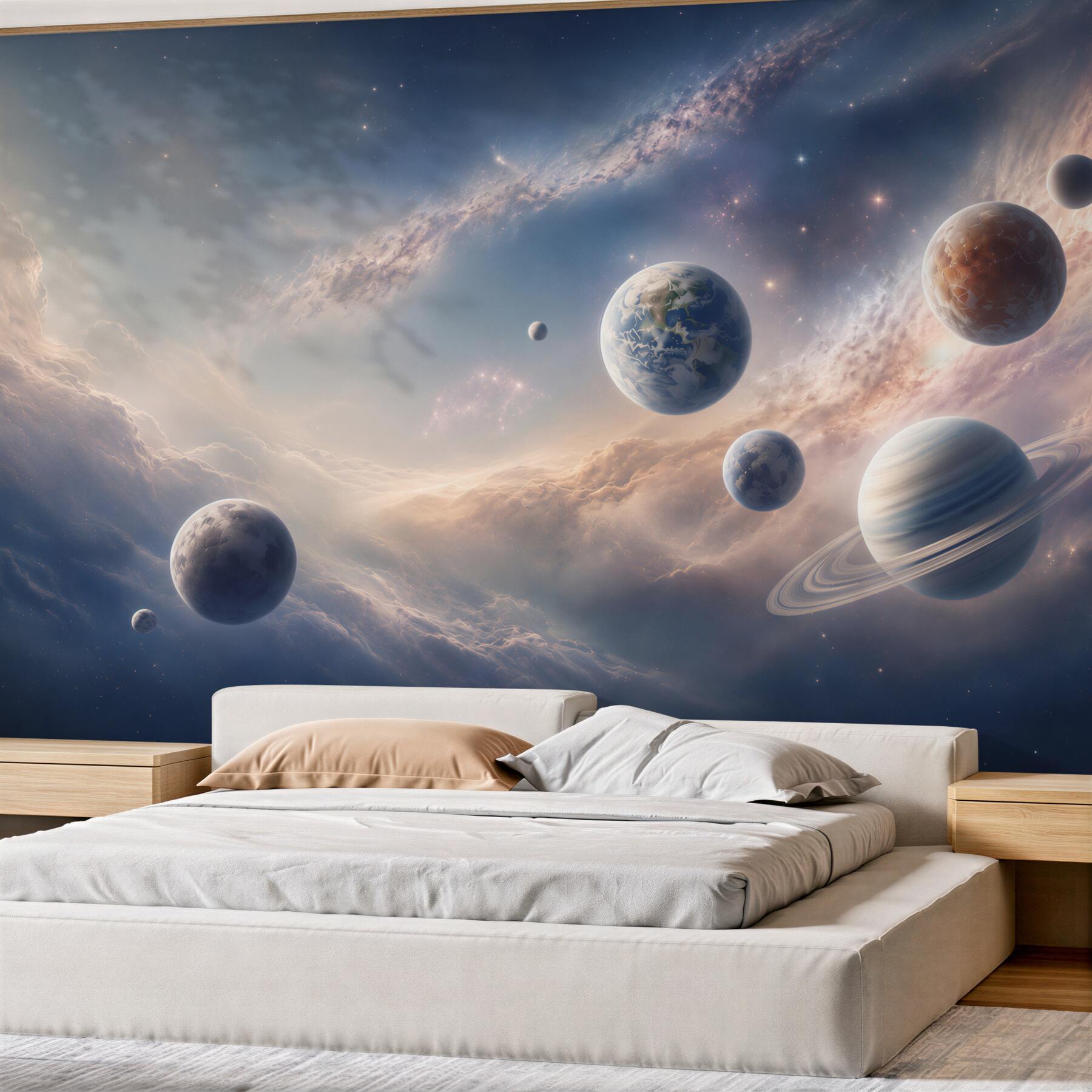 Fototapeta planety w kosmosie pastelowa galaktyka dla dzieci?v23