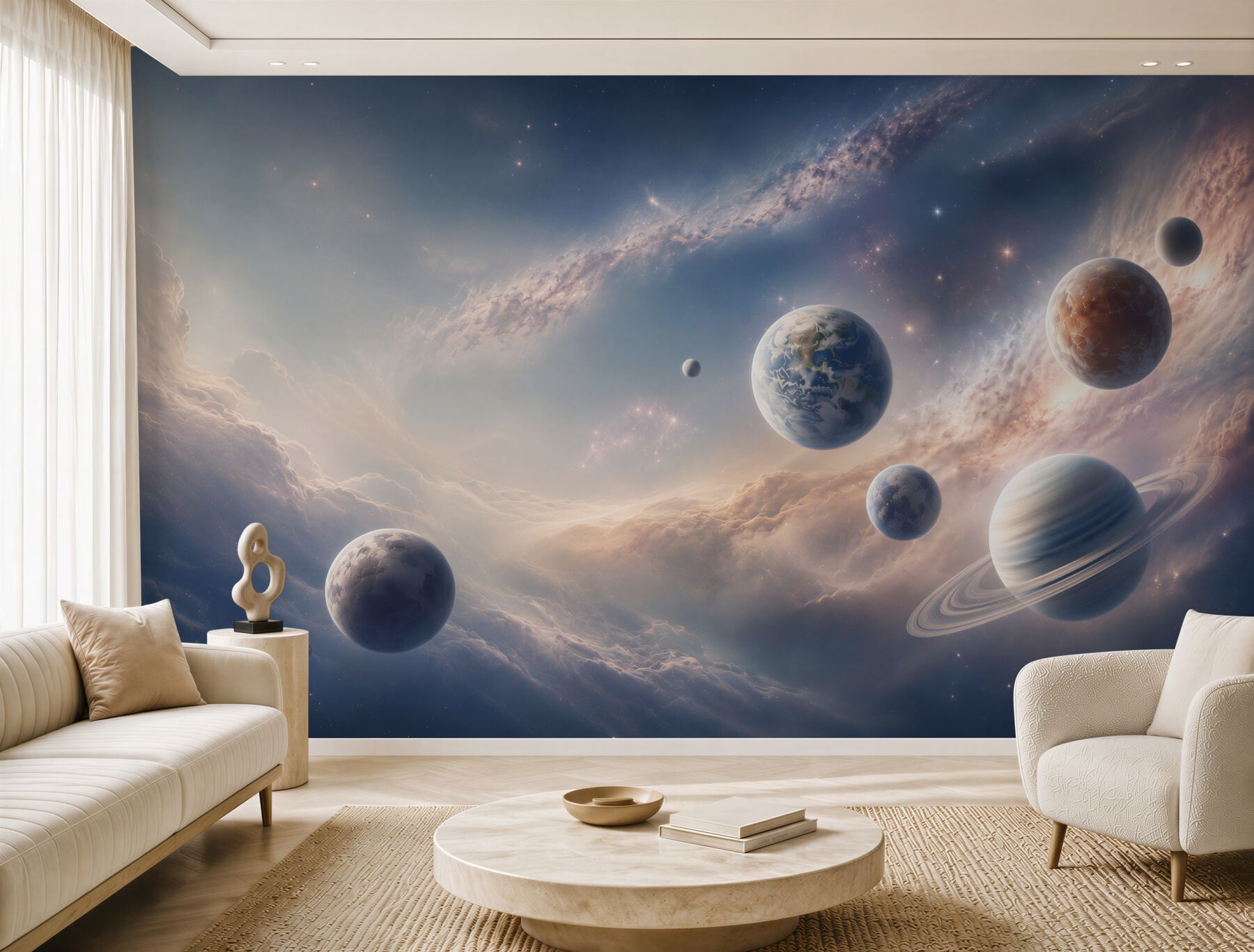 Fototapeta planety w kosmosie pastelowa galaktyka dla dzieci?v23