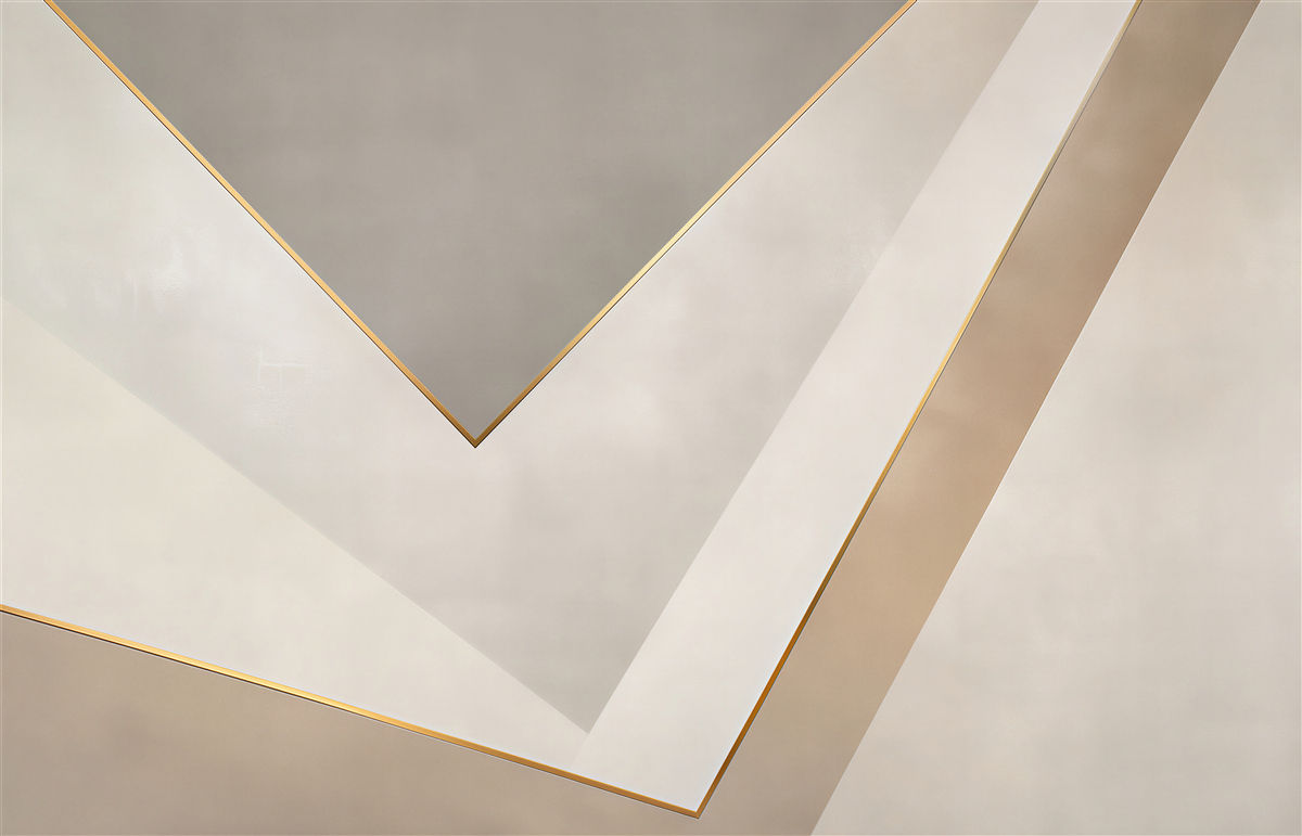 Fototapeta geometryczna abstrakcja beżowo szara ze złotymi liniami