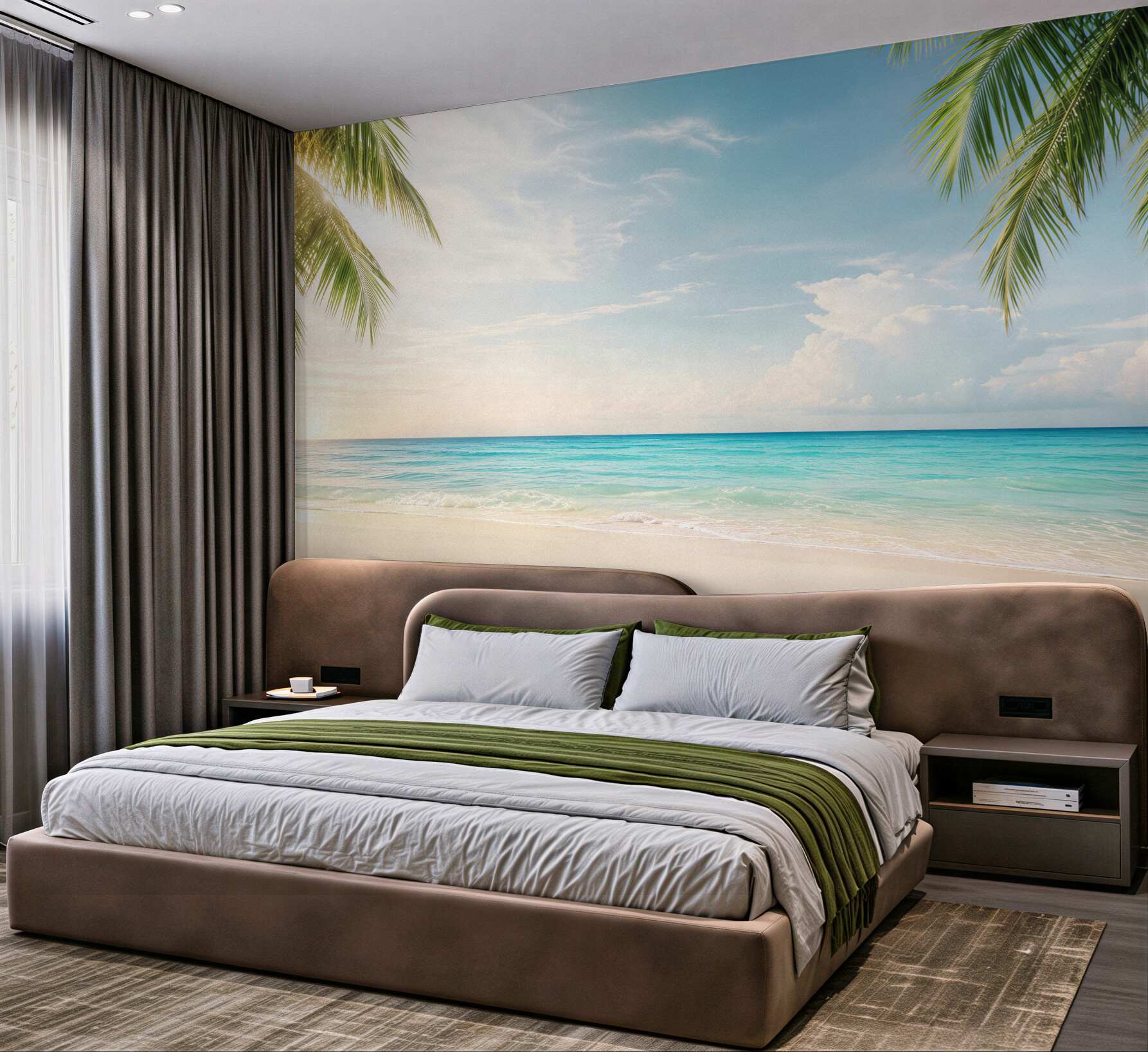 Fototapeta rajska plaża z palmami i turkusowym morzem?v23