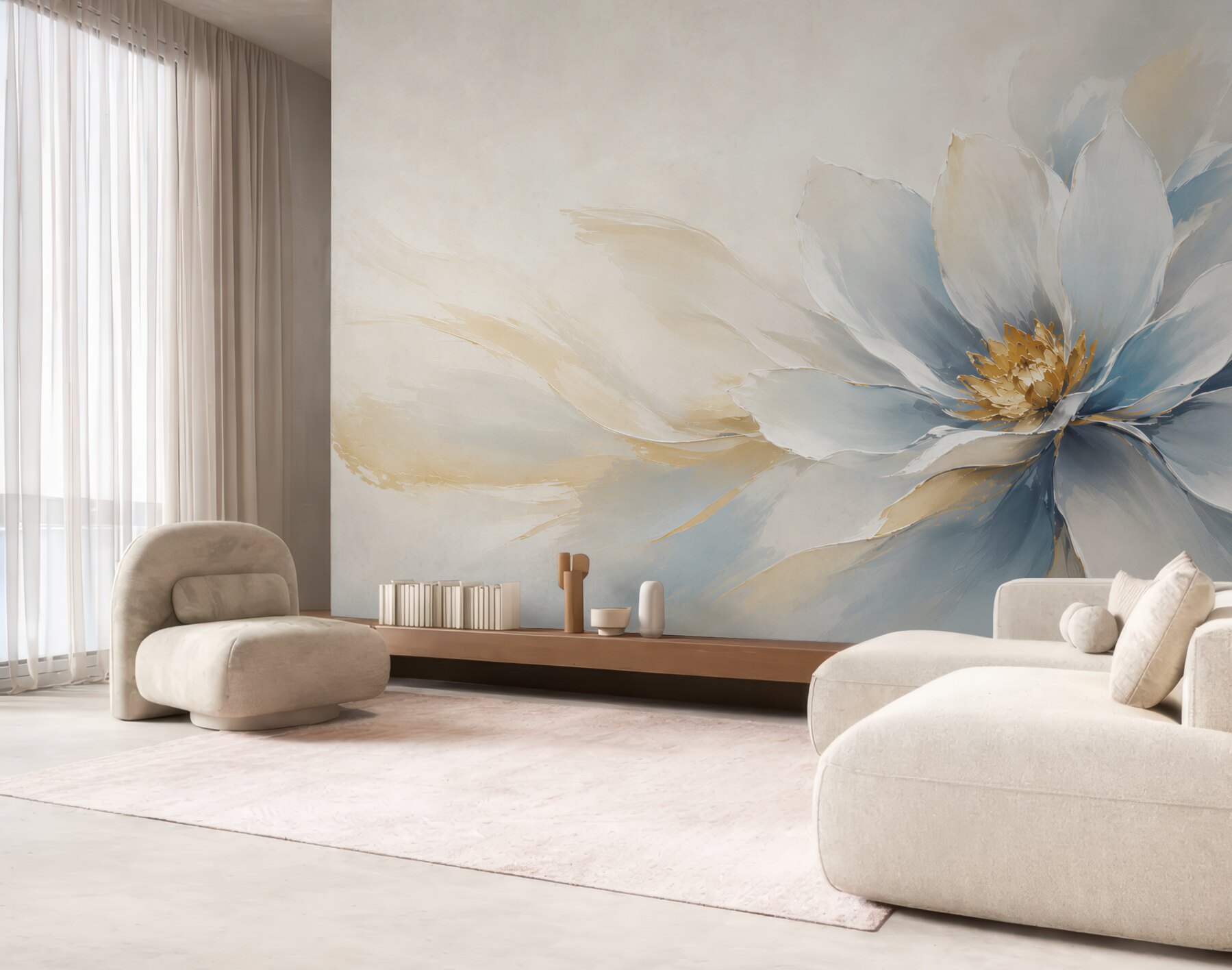 Fototapeta duży kwiat magnolii biało błękitny elegancki?v23