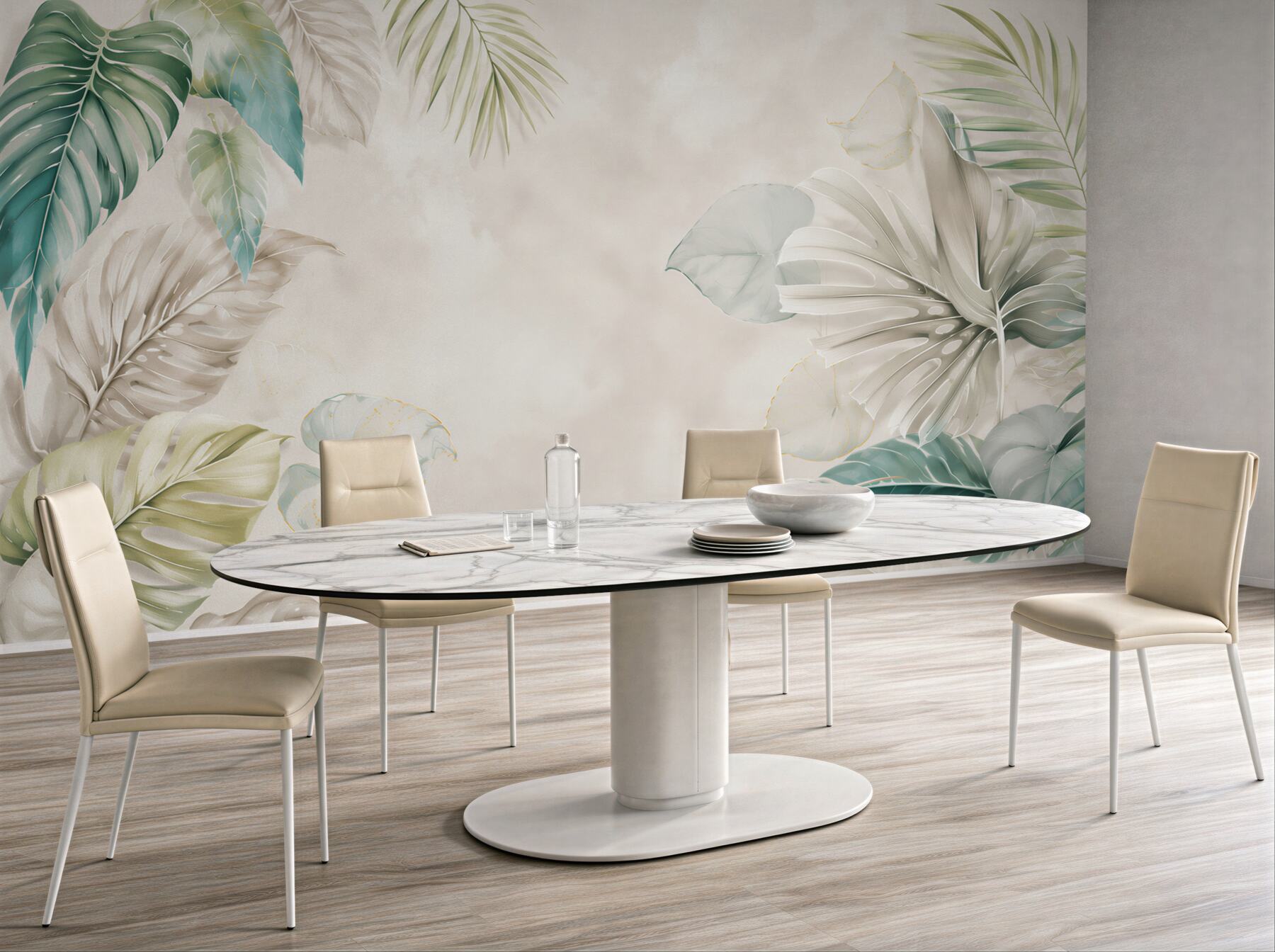 Fototapeta egzotyczne liście monstera pastelowe zielone eleganckie?v23