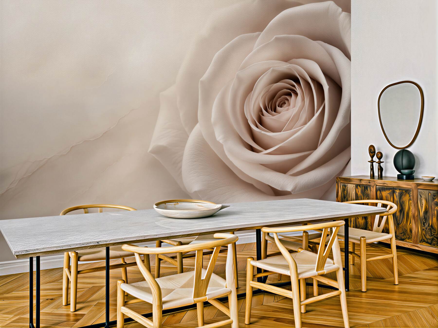 Fototapeta beżowa róża makro elegancka do sypialni?v23