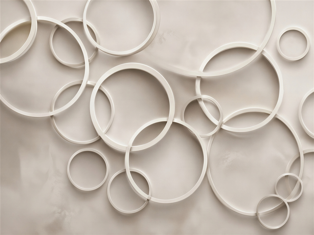 Fototapeta geometryczne koła 3D beżowa nowoczesna