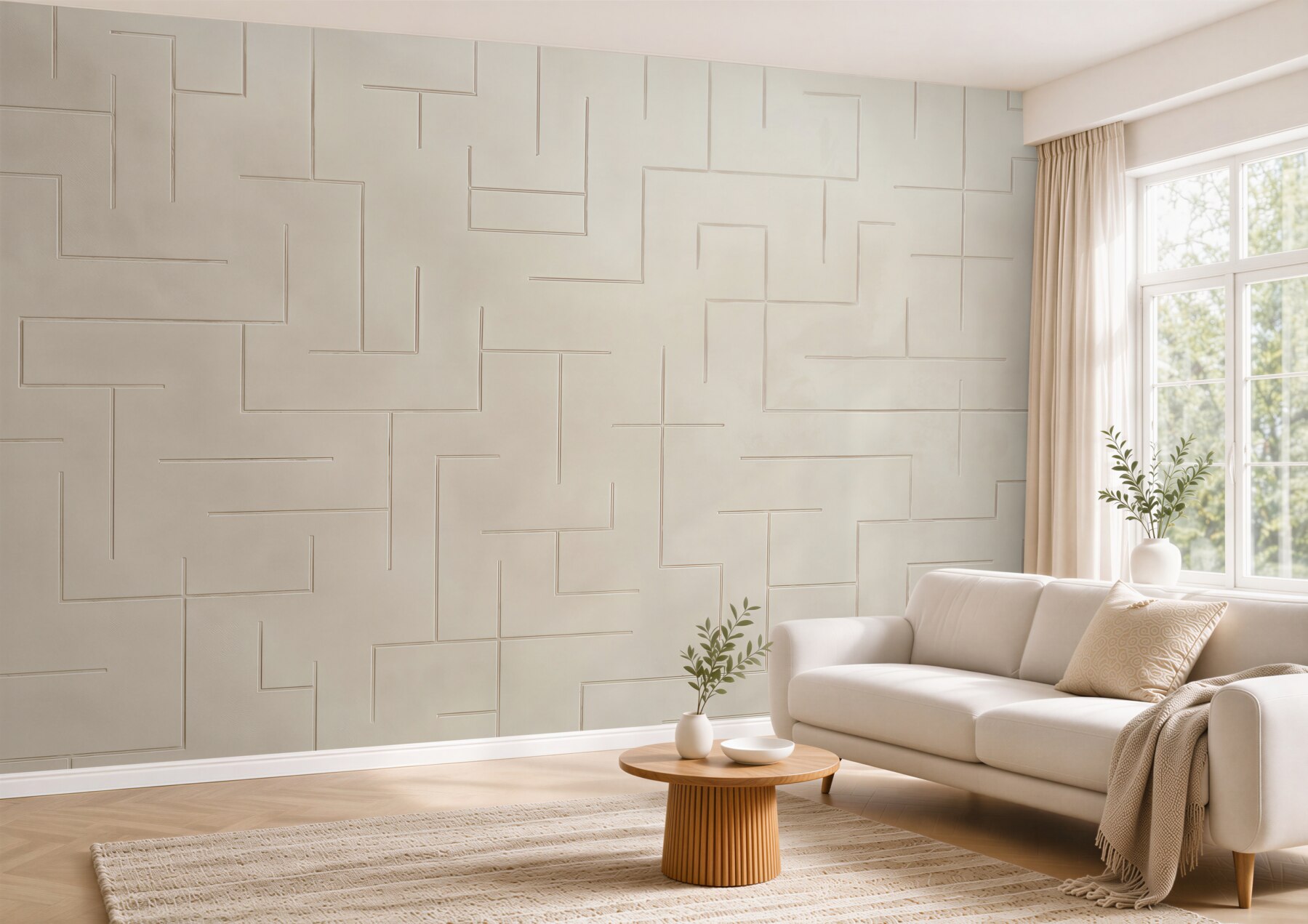 Fototapeta geometryczny wzór 3D beżowy nowoczesny minimalistyczny?v23