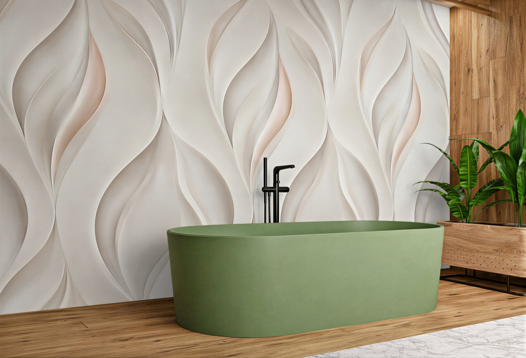 Fototapeta abstrakcyjne liście 3D beżowe elegancki nowoczesny wzór?v23