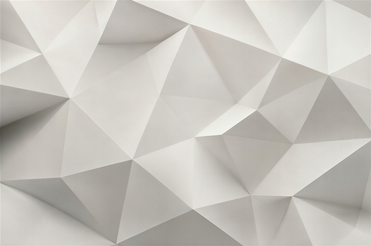 Fototapeta geometryczne trójkąty 3D białe nowoczesne