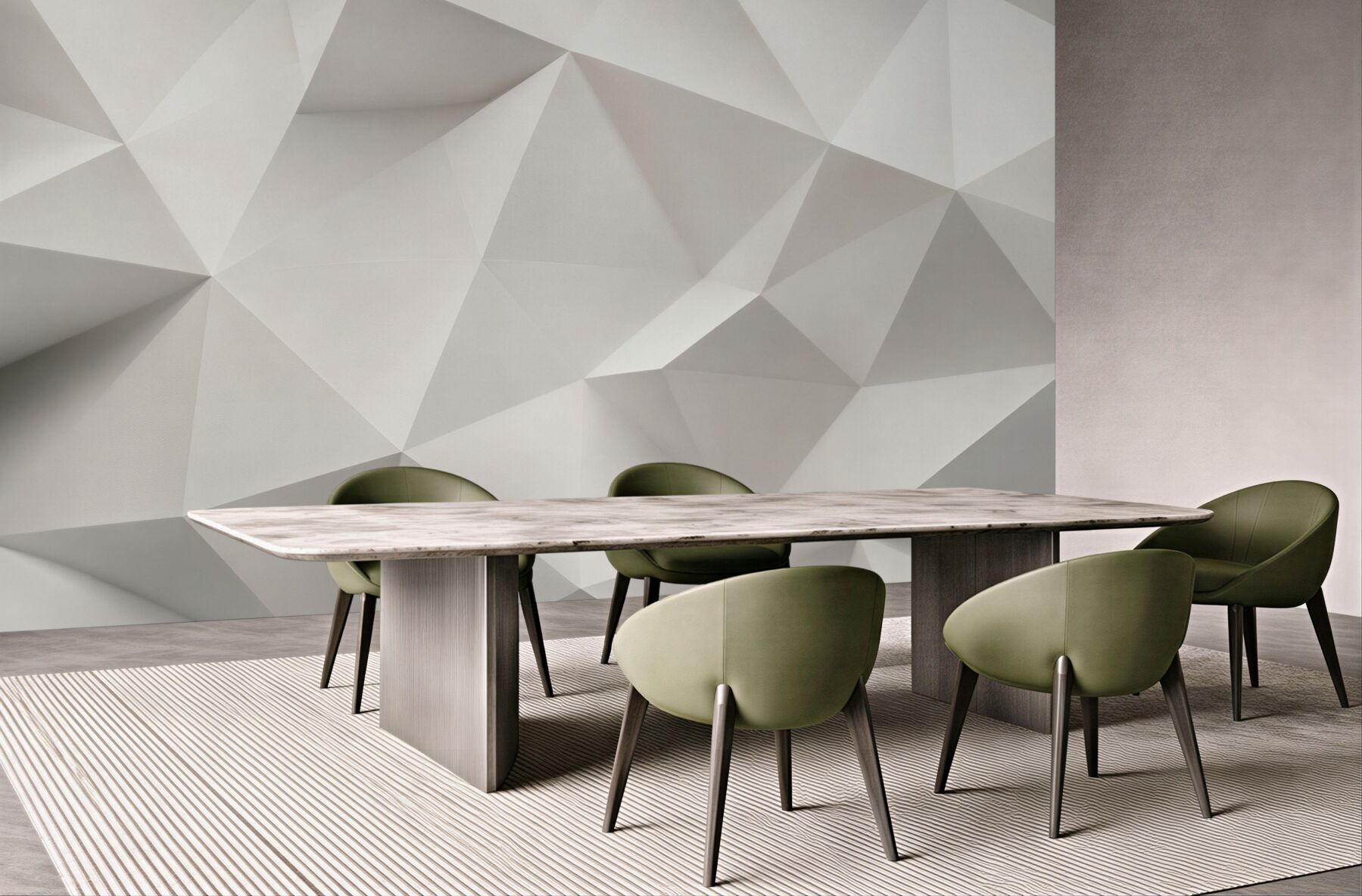 Fototapeta geometryczne trójkąty 3D białe nowoczesne?v23