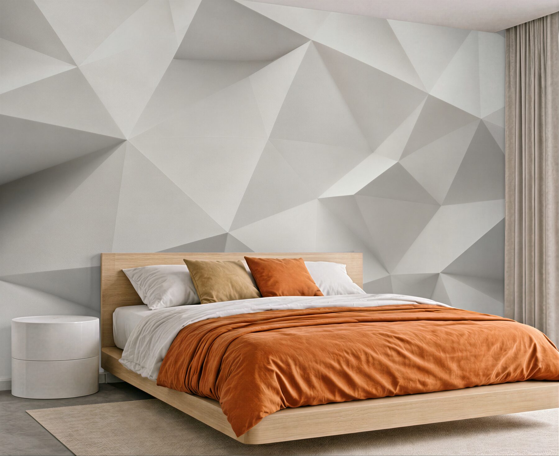 Fototapeta geometryczne trójkąty 3D białe nowoczesne?v23