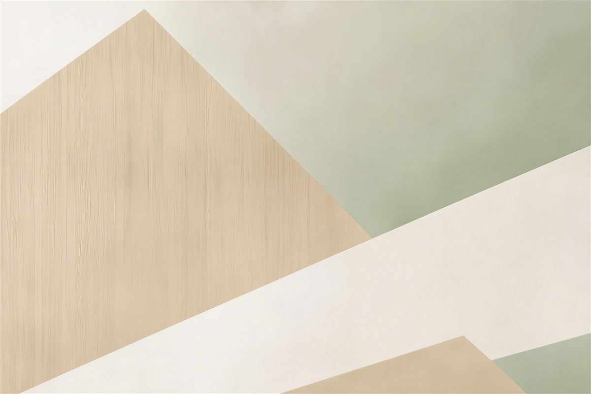 Fototapeta geometryczne panele drewno i beż nowoczesna abstrakcja