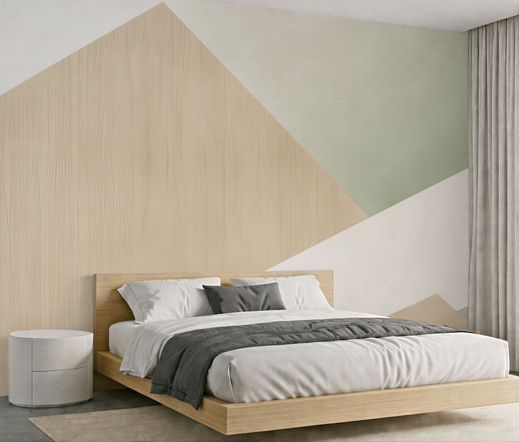Fototapeta geometryczne panele drewno i beż nowoczesna abstrakcja?v23