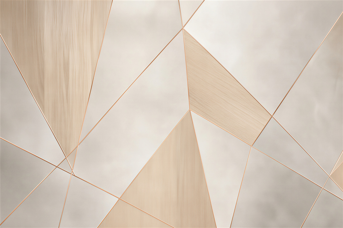 Fototapeta geometryczne linie i jasne drewno nowoczesny minimalizm