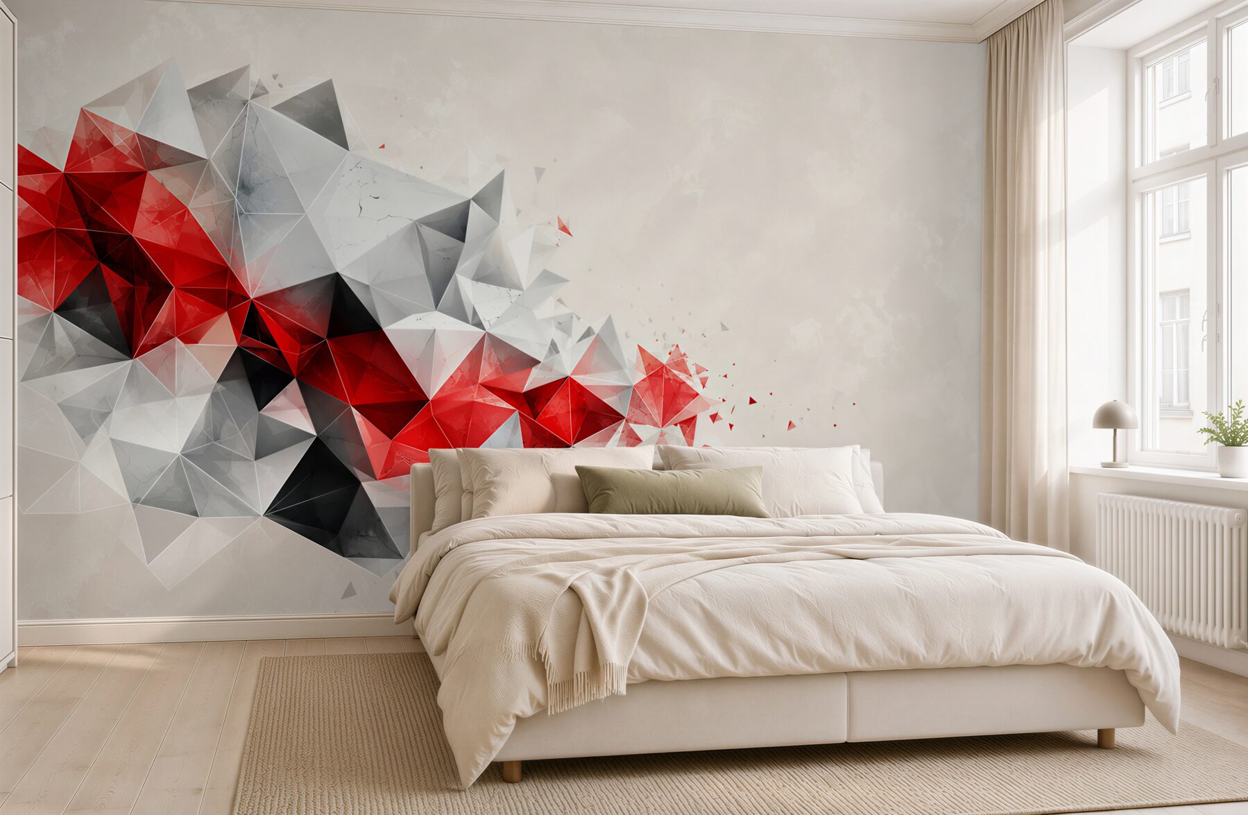 Fototapeta geometryczna abstrakcja czerwono szara nowoczesna do biura?v23