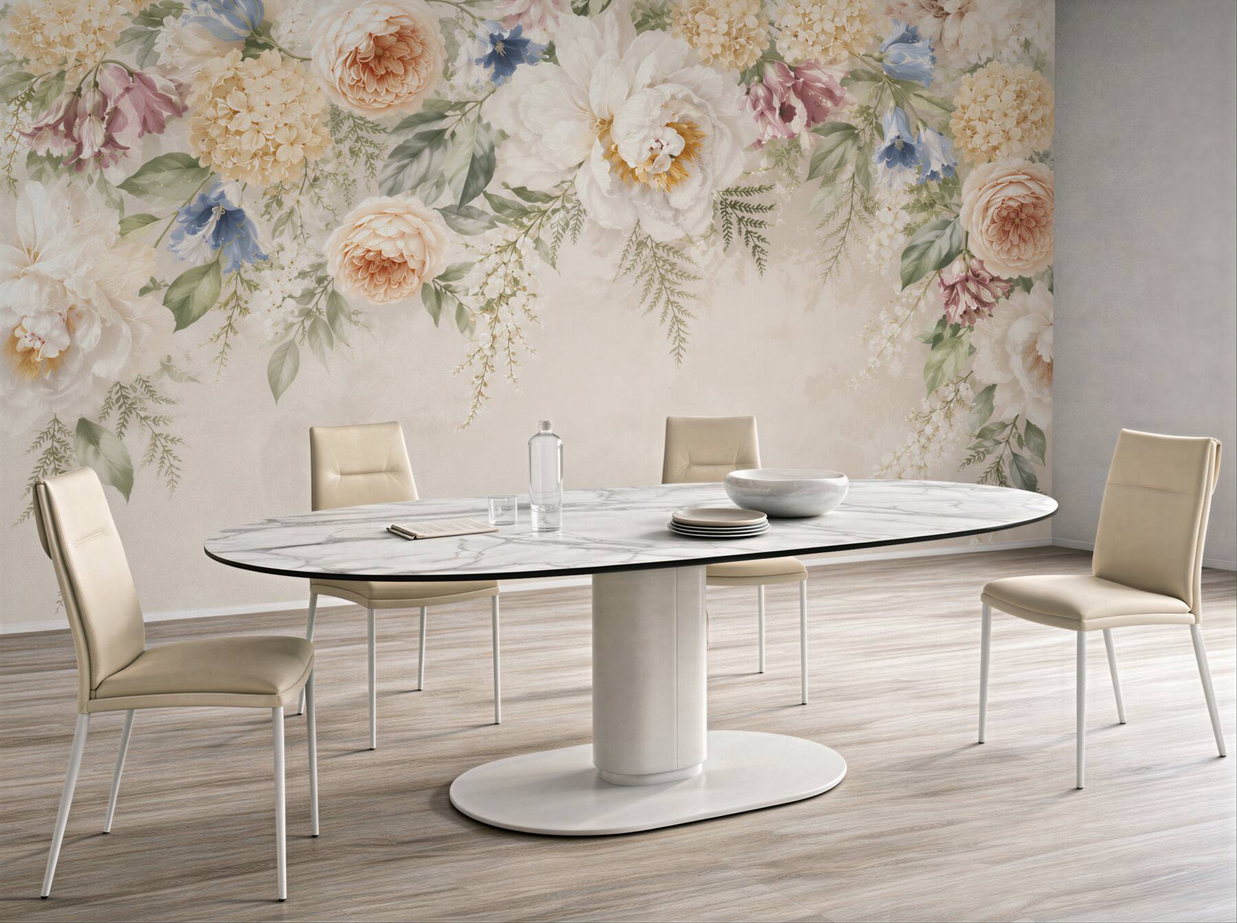 Fototapeta pastelowe kwiaty piwonie i hortensje eleganckie?v23