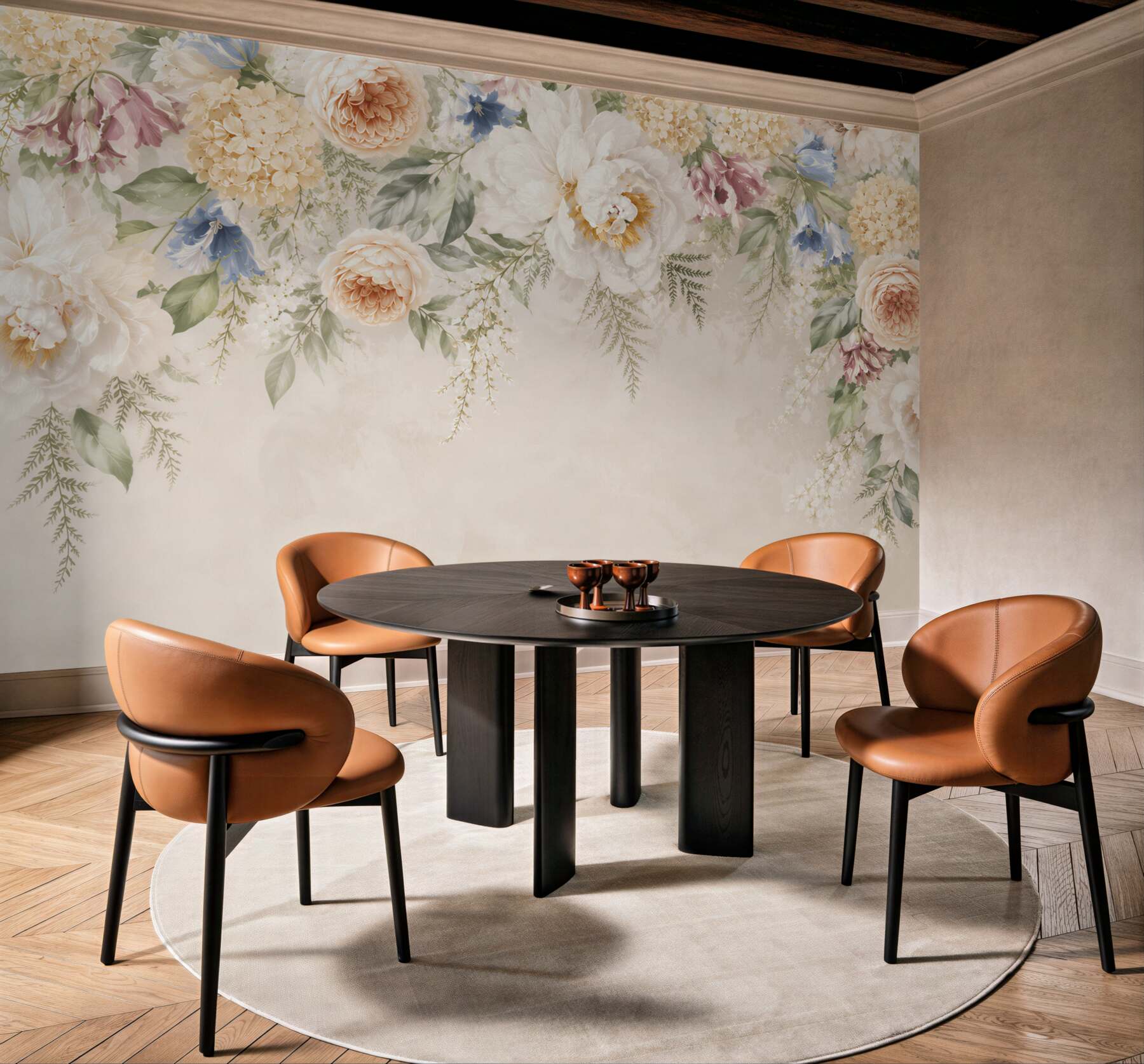 Fototapeta pastelowe kwiaty piwonie i hortensje eleganckie?v23