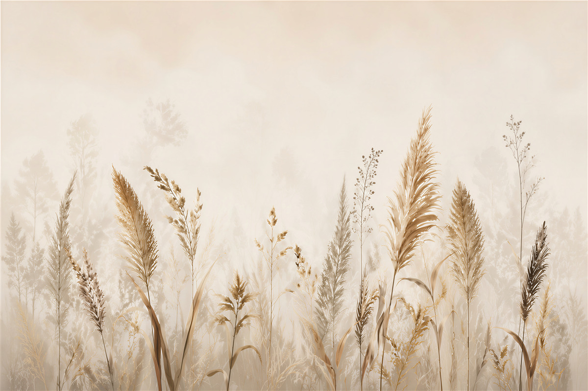 Fototapeta trawy pampasowe beżowe subtelne do nowoczesnego wnętrza