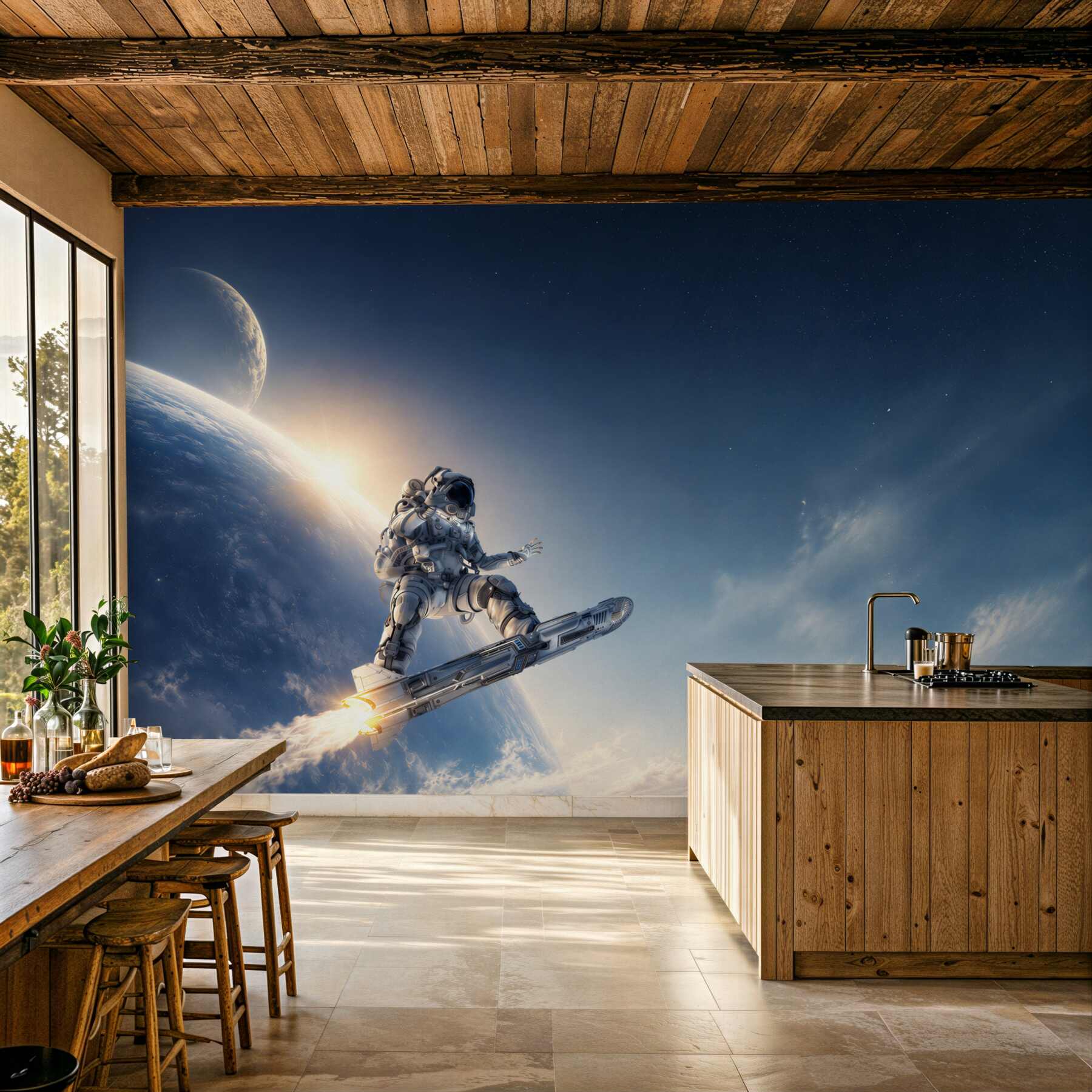 Fototapeta astronauta na rakiecie w kosmosie futurystyczna przygoda?v23
