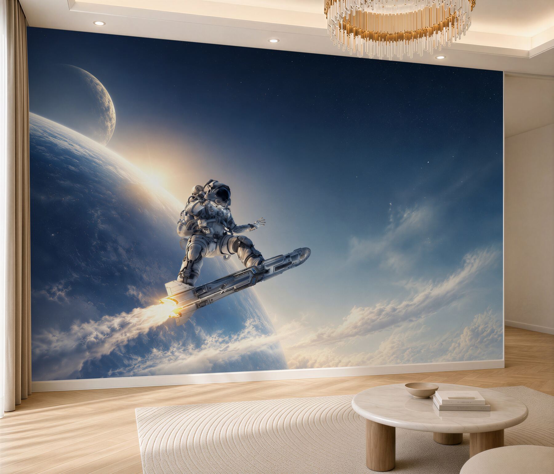 Fototapeta astronauta na rakiecie w kosmosie futurystyczna przygoda?v23