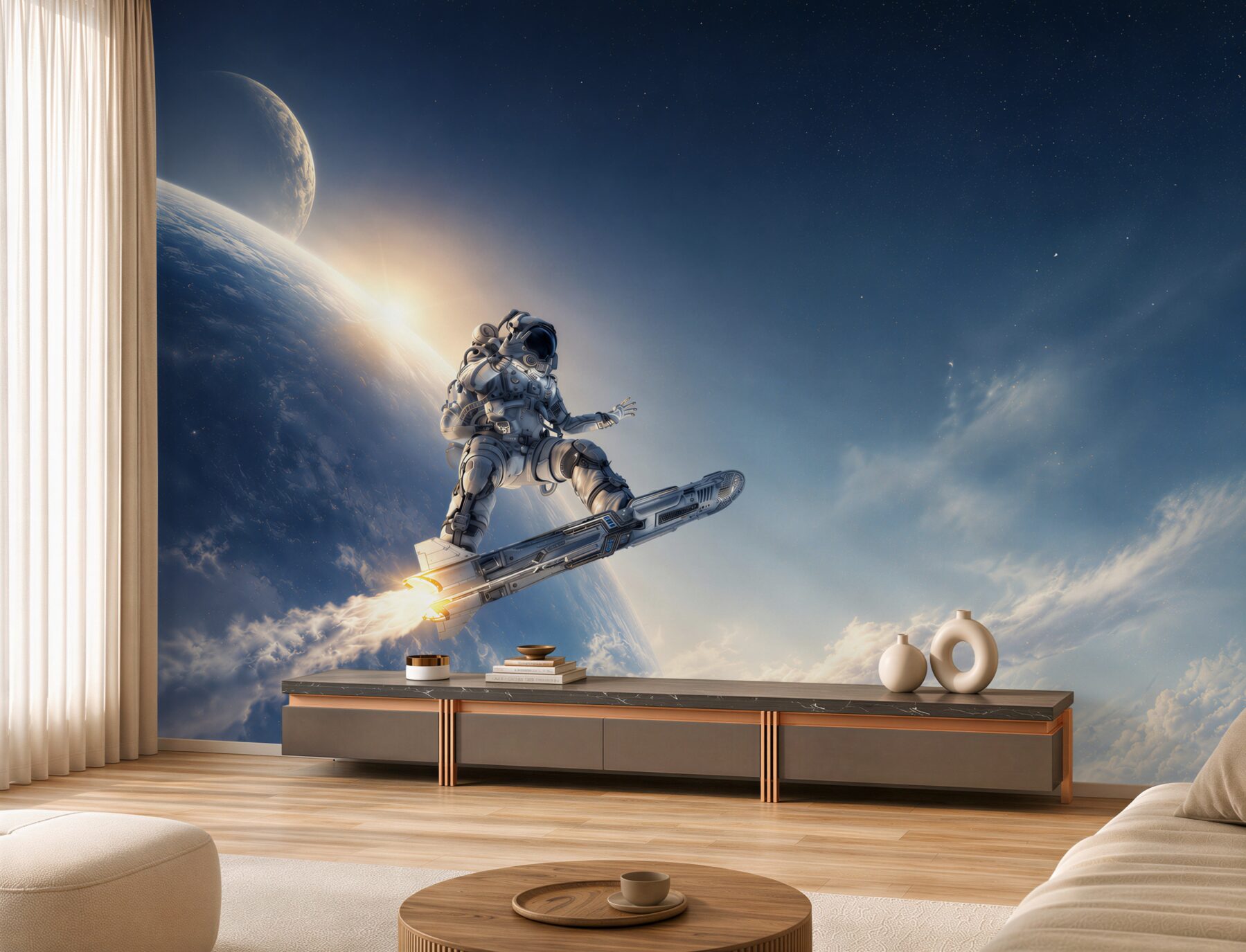 Fototapeta astronauta na rakiecie w kosmosie futurystyczna przygoda?v23