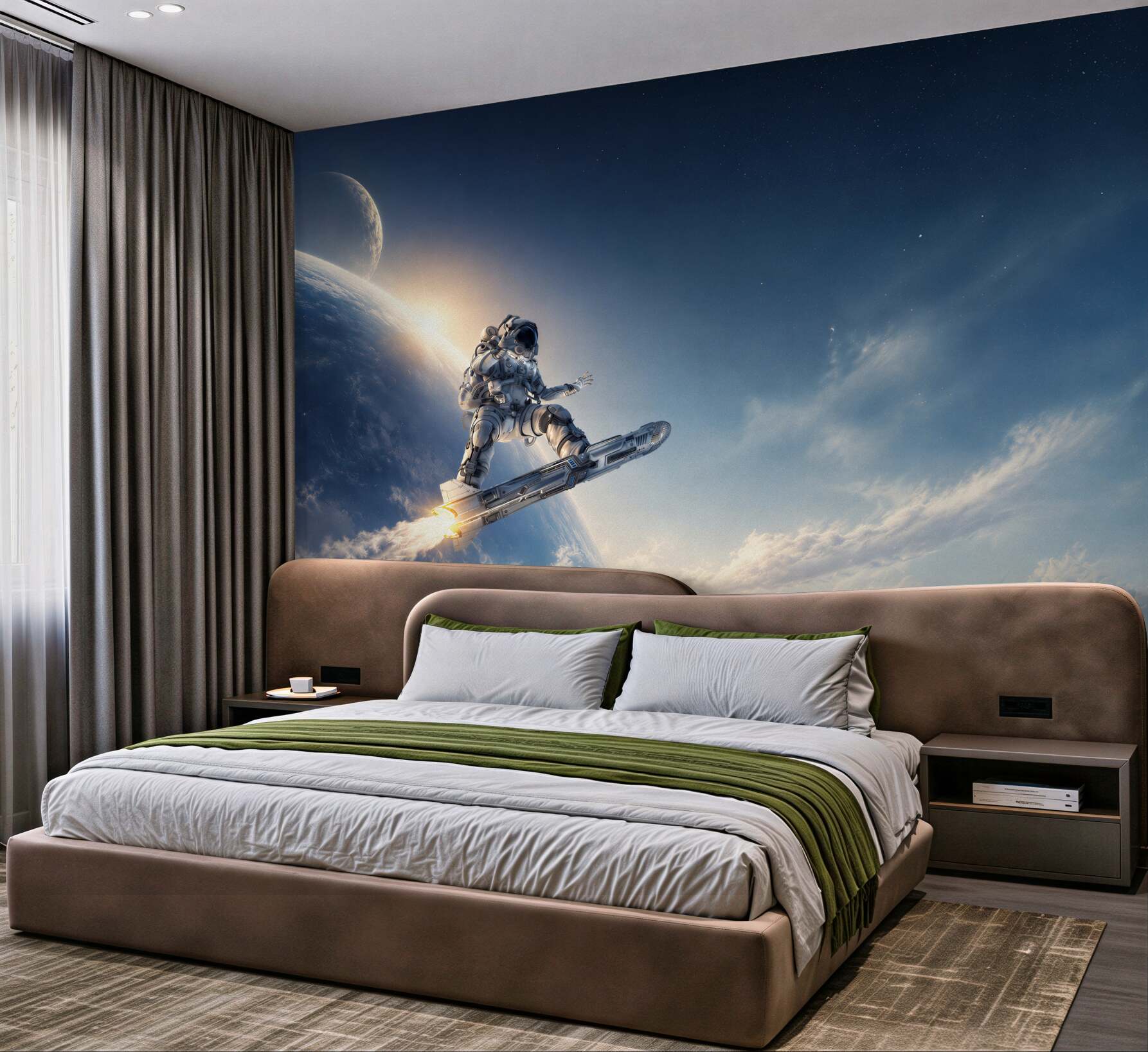 Fototapeta astronauta na rakiecie w kosmosie futurystyczna przygoda?v23