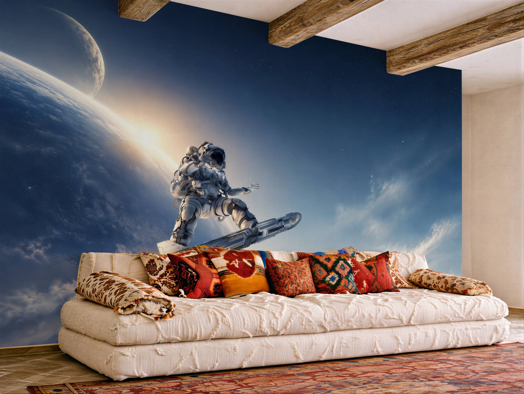 Fototapeta astronauta na rakiecie w kosmosie futurystyczna przygoda?v23
