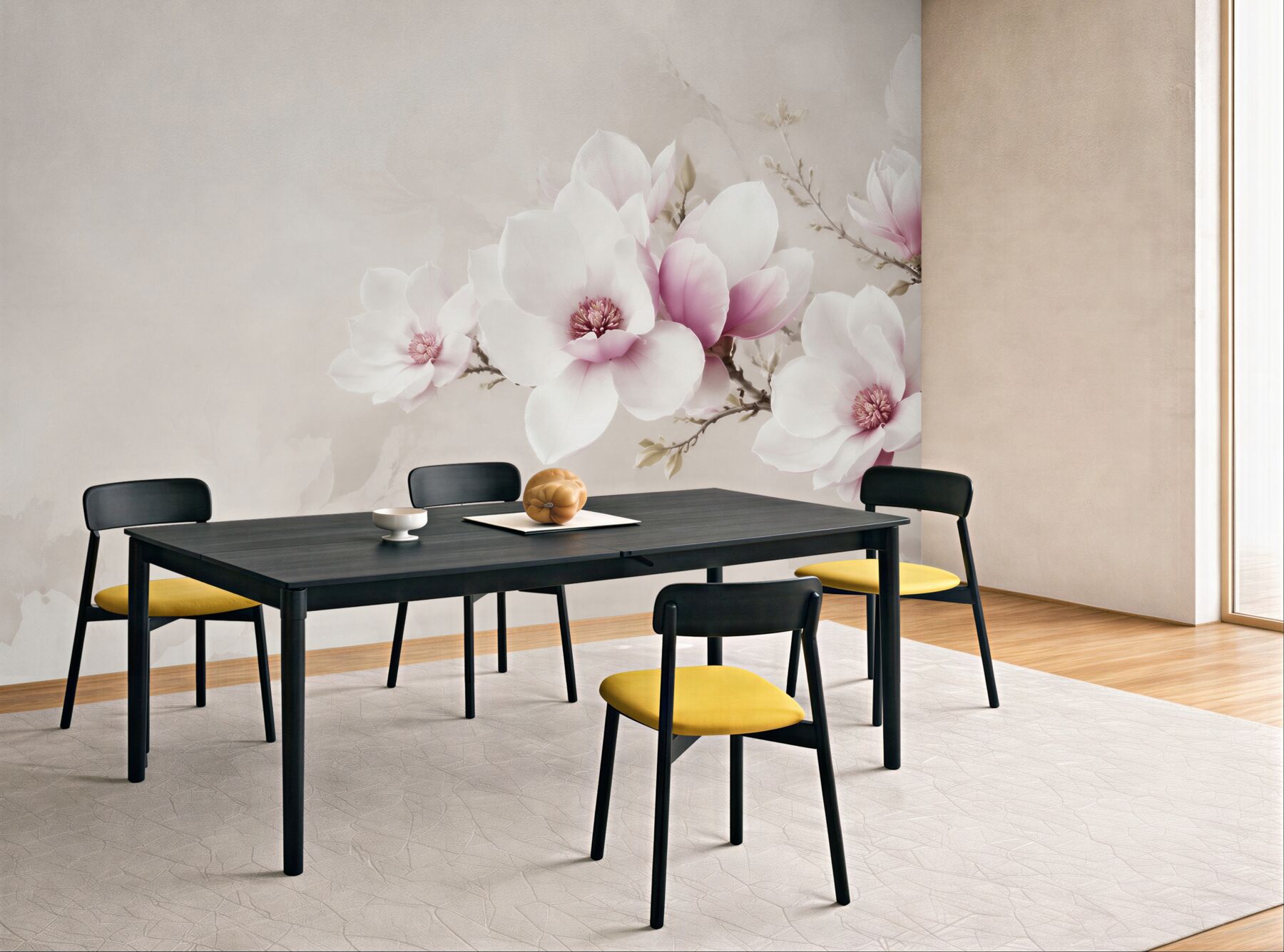 Fototapeta magnolie biało różowe na gałęzi elegancka?v23