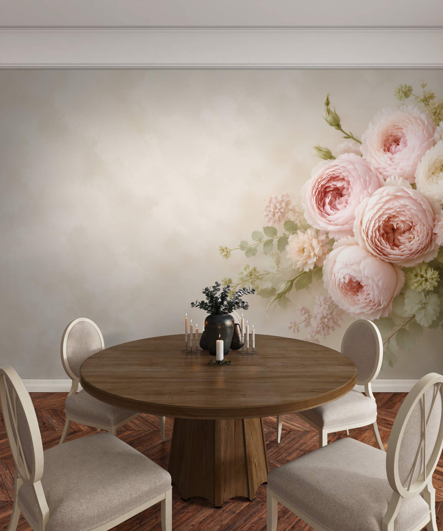 Fototapeta pastelowe piwonie i róże na jasnym eleganckim tle?v23