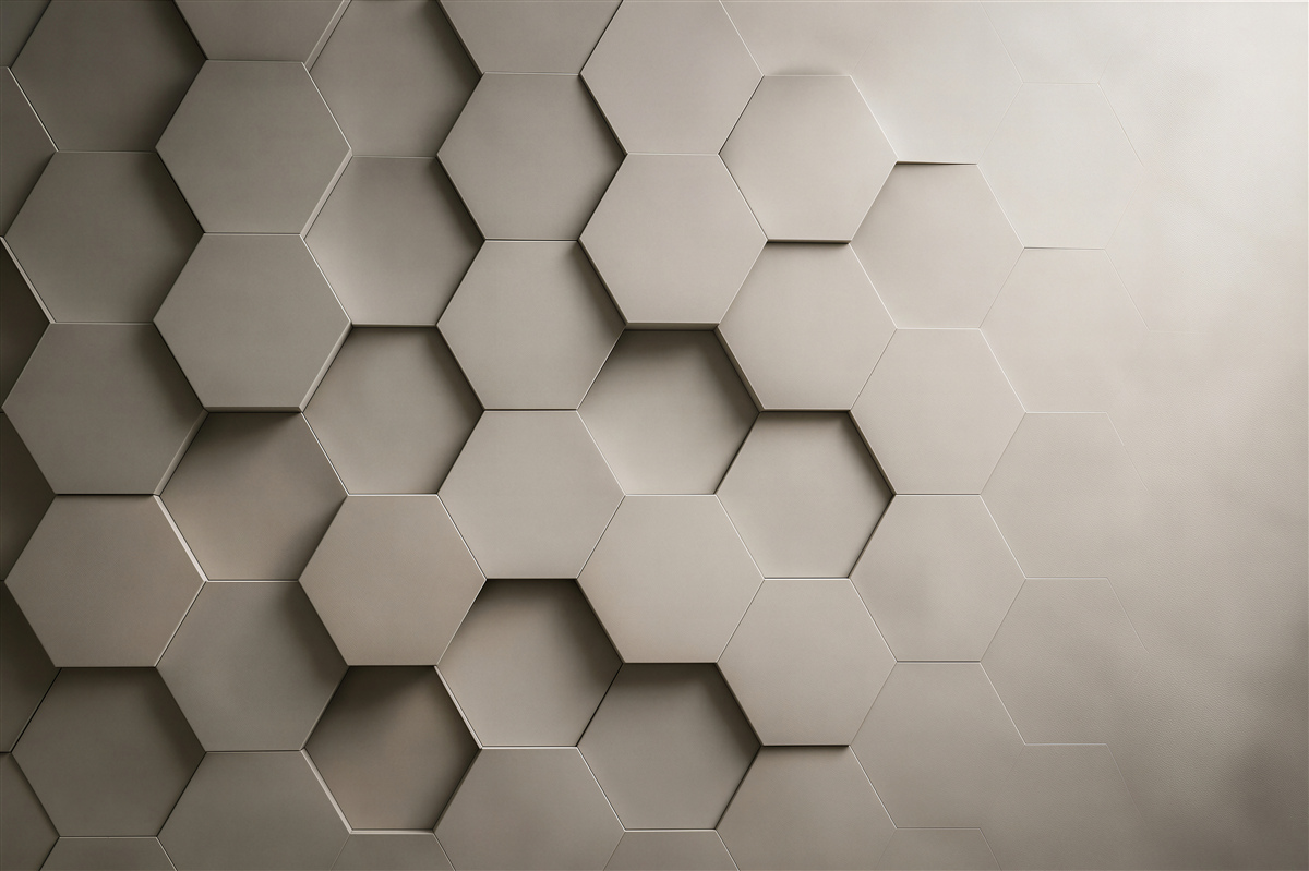 Fototapeta geometryczne heksagony 3D beżowe nowoczesne