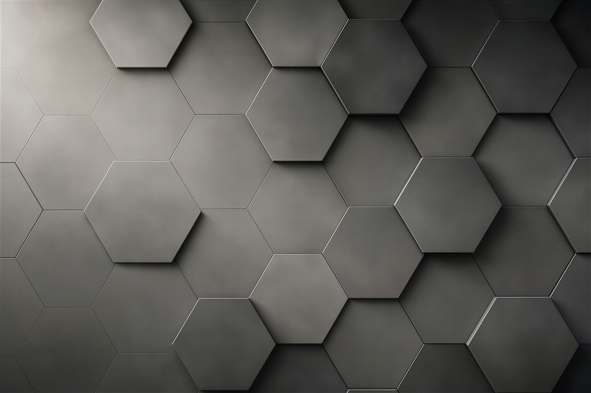 Fototapeta geometryczne heksagony 3D grafitowe loftowe