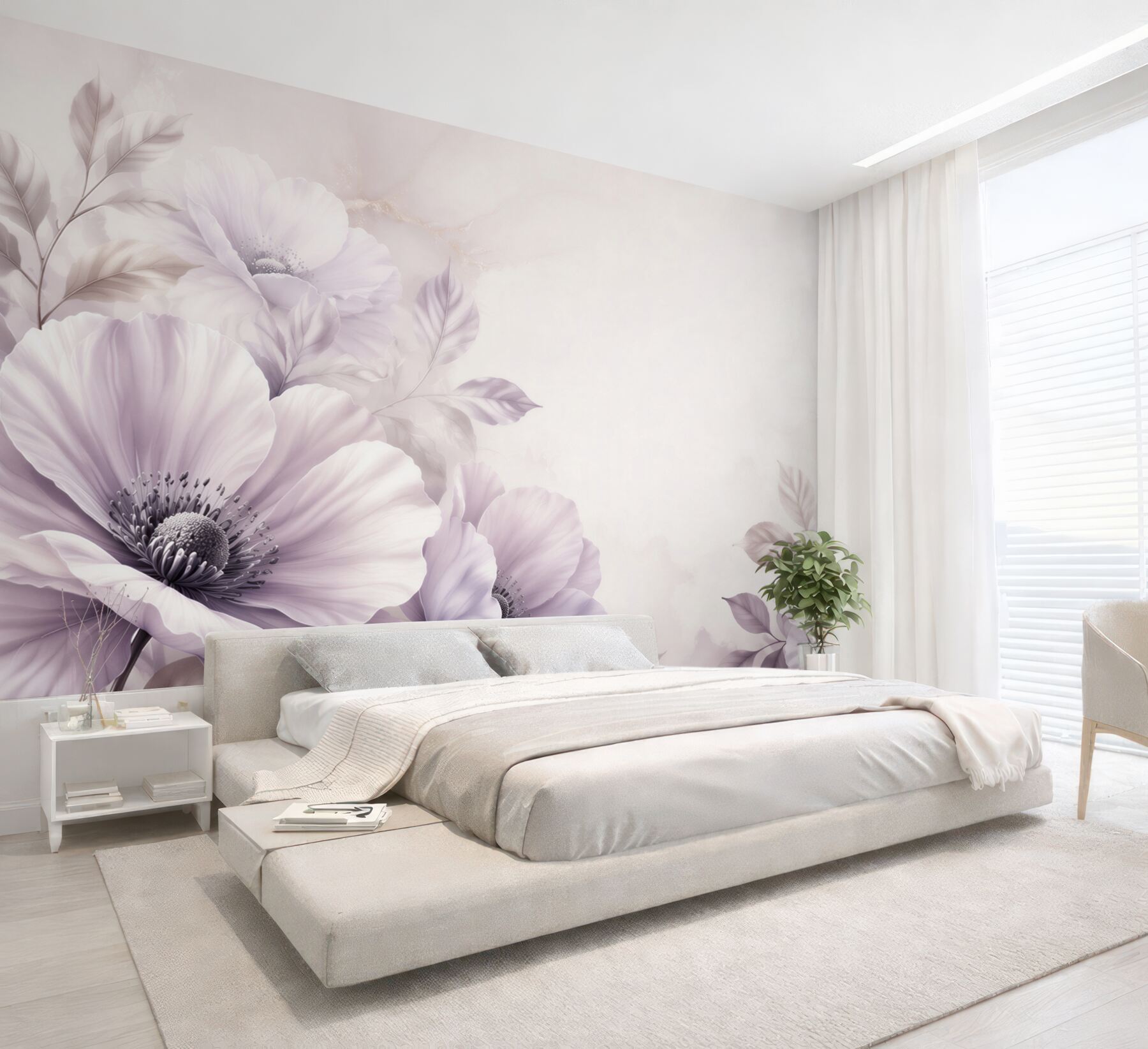 Fototapeta jasnofioletowe anemony na subtelnym tle elegancka?v23