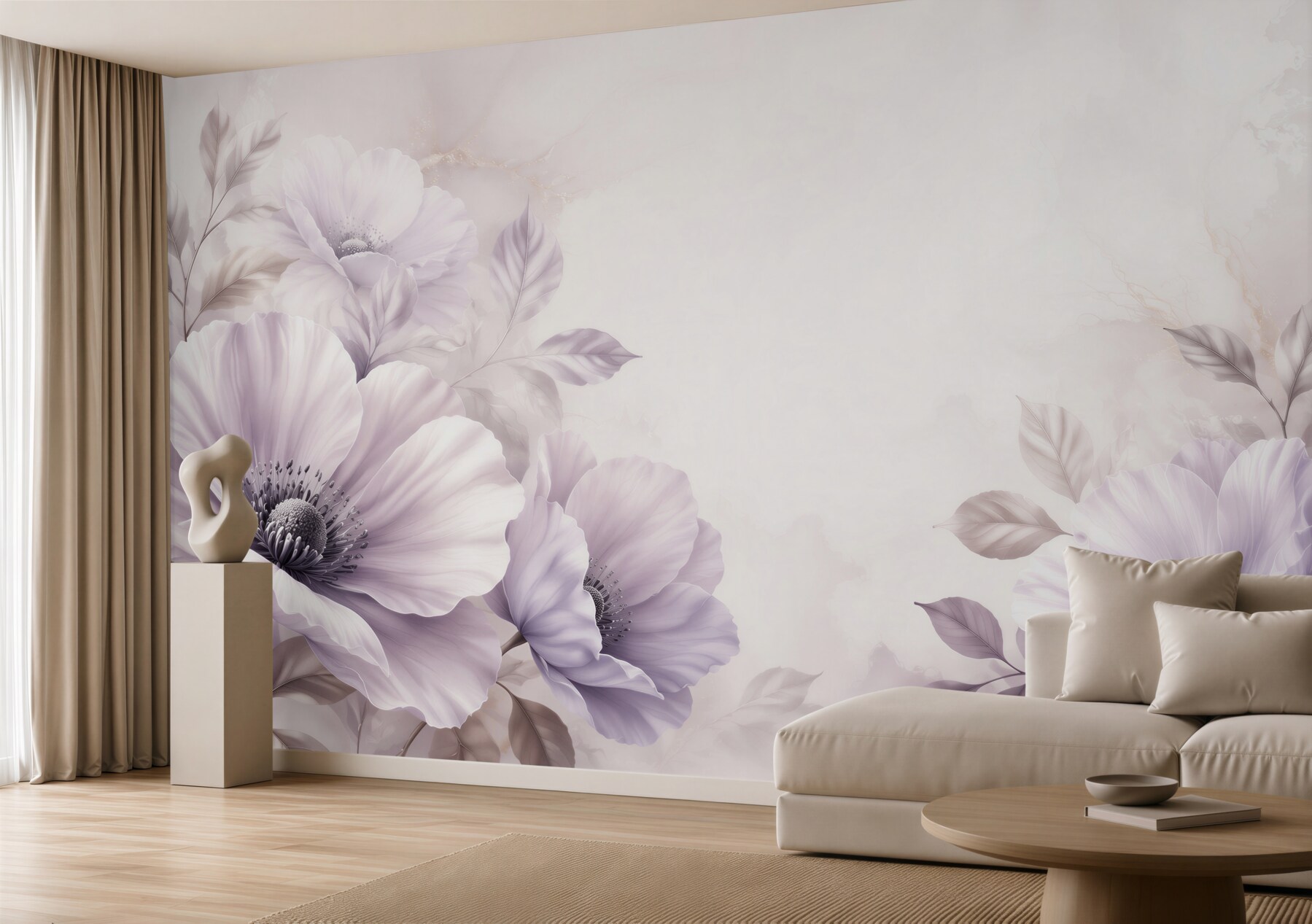 Fototapeta jasnofioletowe anemony na subtelnym tle elegancka?v23