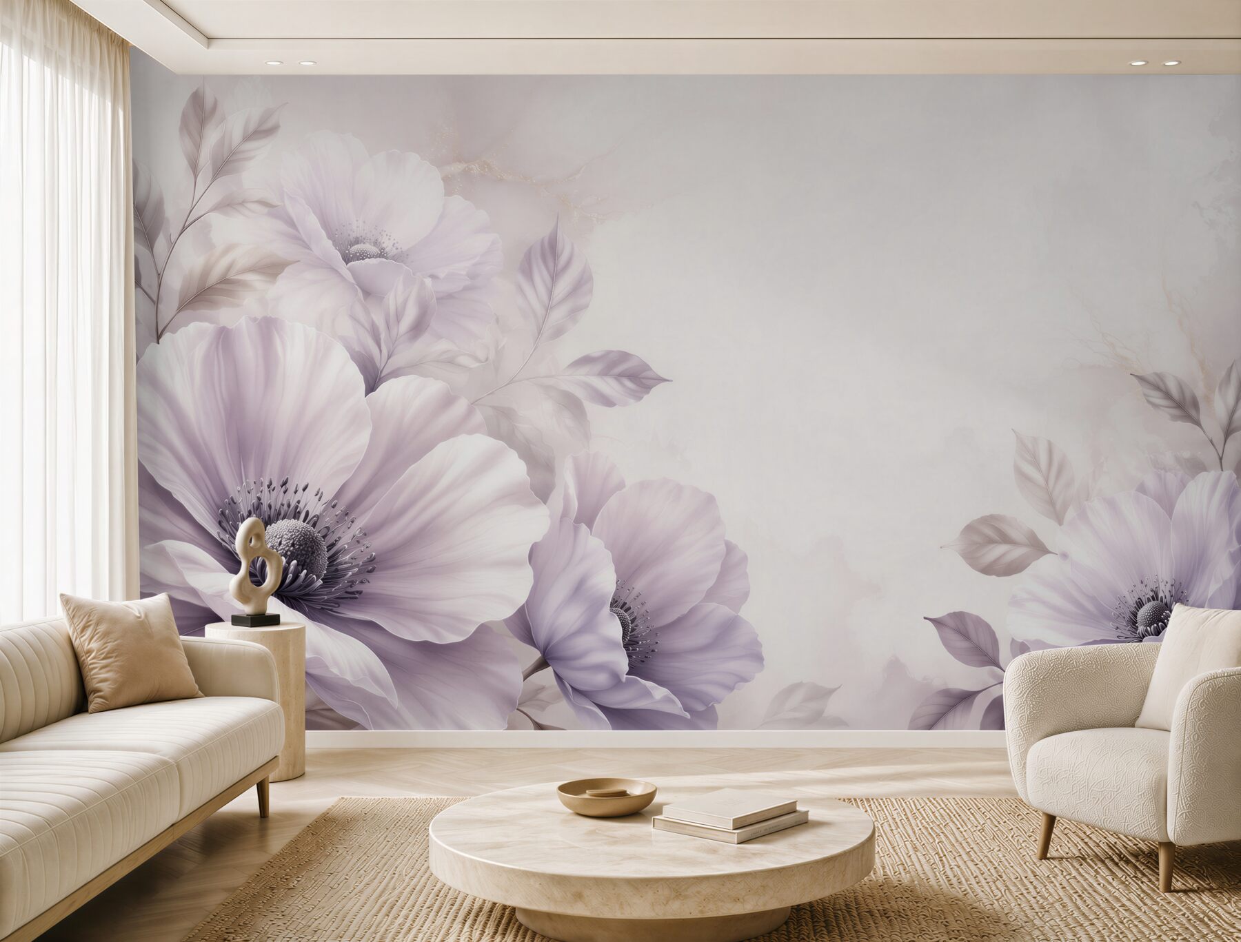 Fototapeta jasnofioletowe anemony na subtelnym tle elegancka?v23
