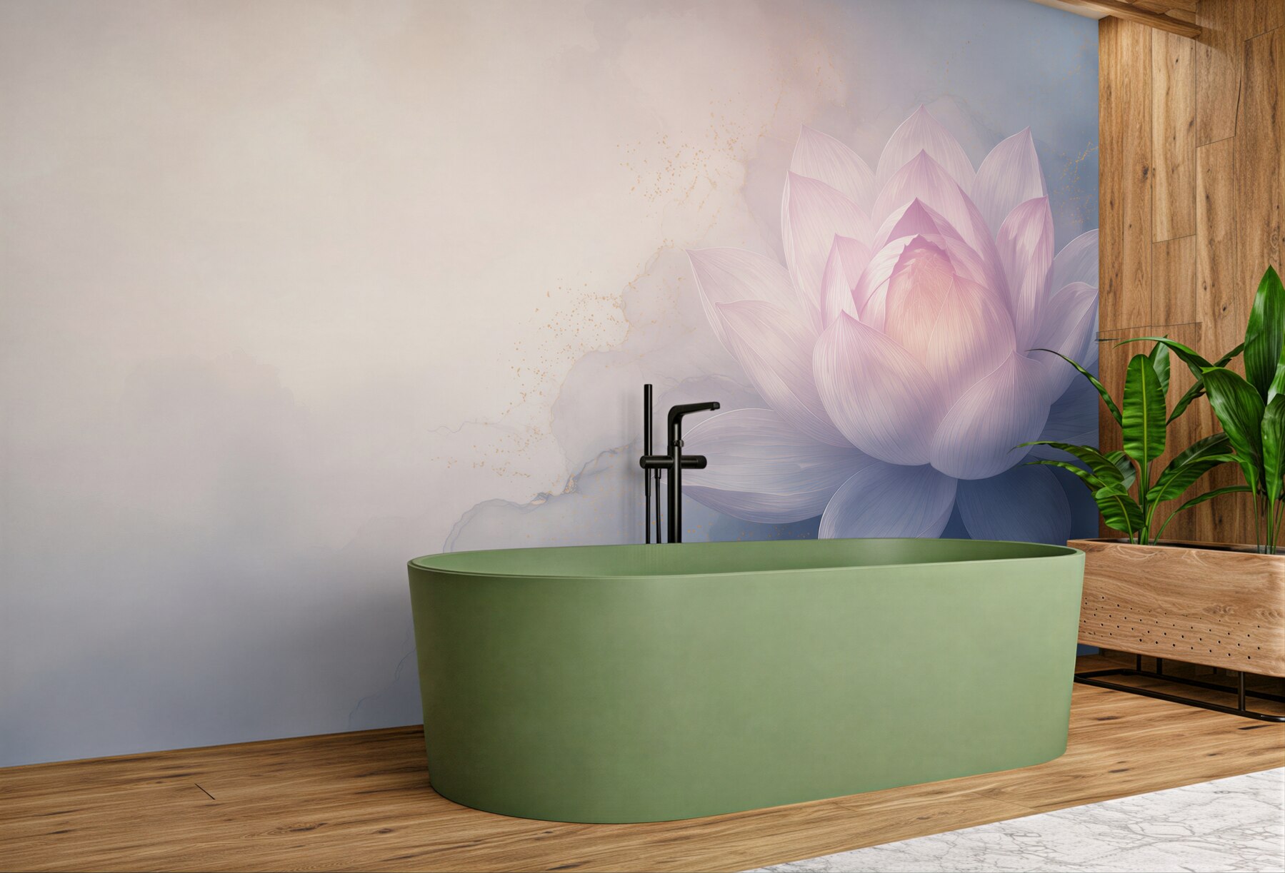 Fototapeta kwiat lotosu pastelowy różowo niebieski elegancki?v23