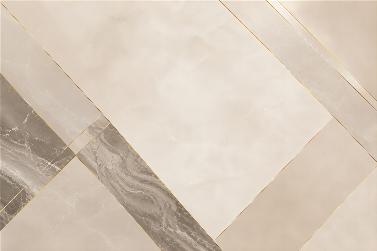 Fototapeta marmur beżowy geometryczny ze złotymi liniami