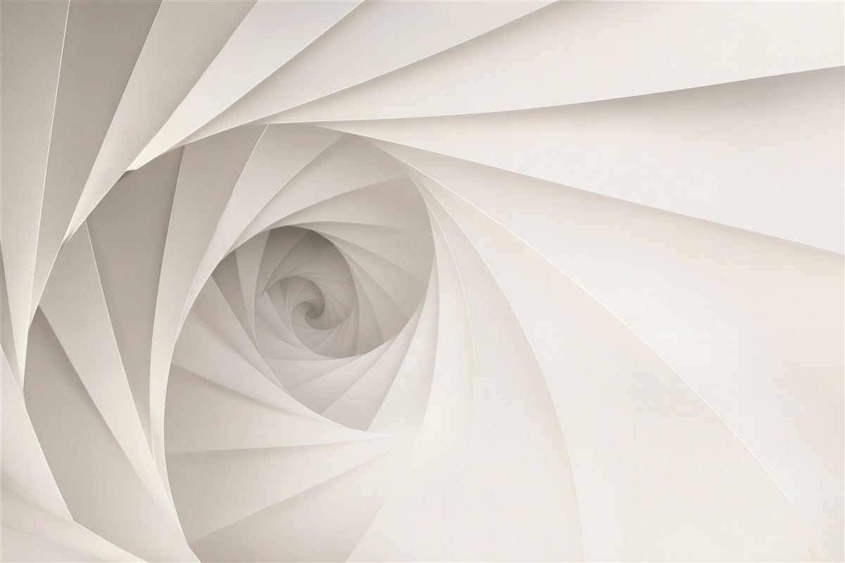 Fototapeta geometryczna spirala biała nowoczesna iluzja przestrzenna