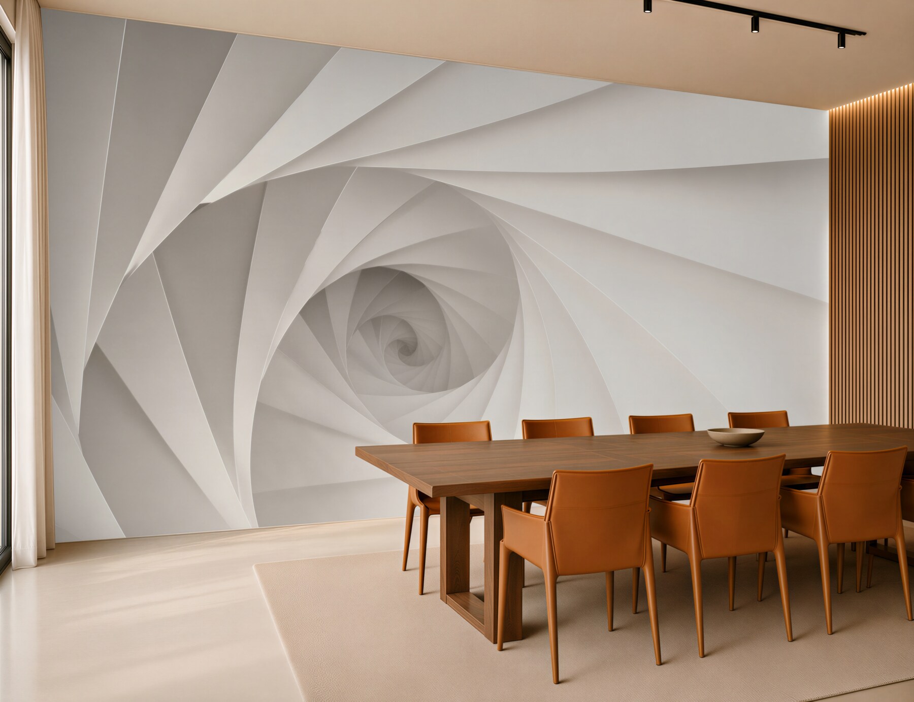 Fototapeta geometryczna spirala biała nowoczesna iluzja przestrzenna?v23