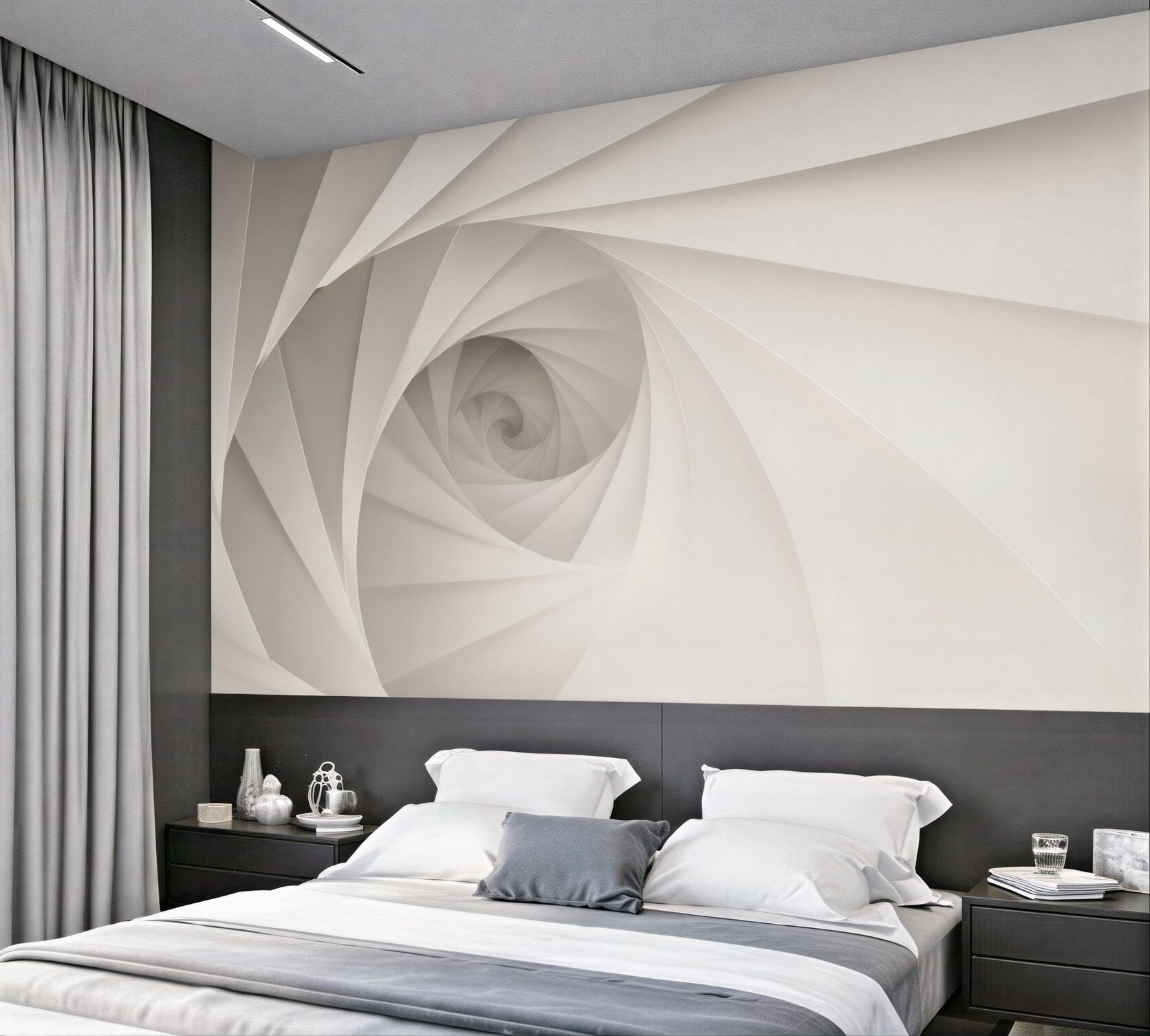 Fototapeta geometryczna spirala biała nowoczesna iluzja przestrzenna?v23