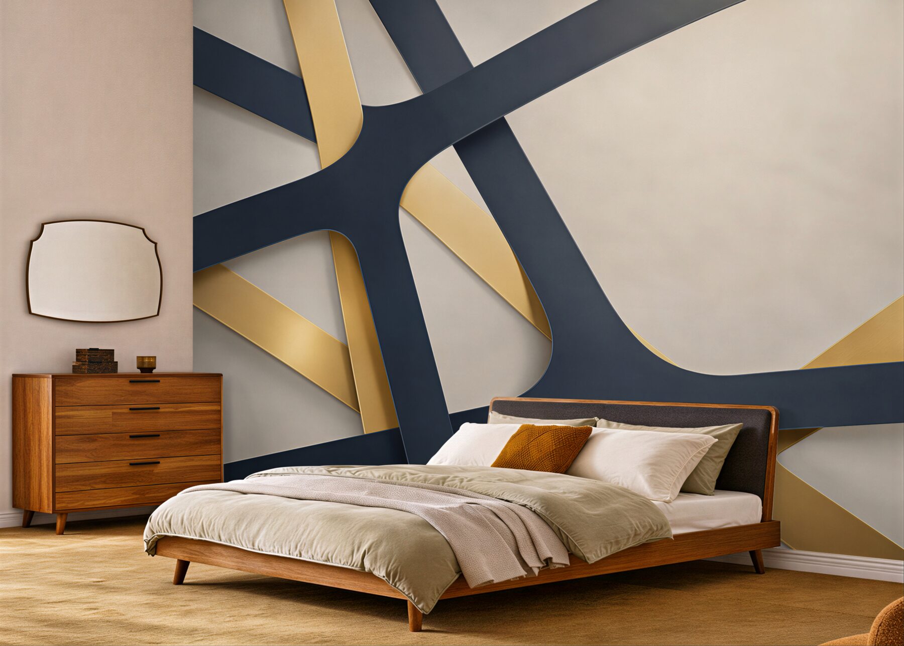 Fototapeta geometryczna abstrakcja granatowo złota nowoczesna elegancja?v23