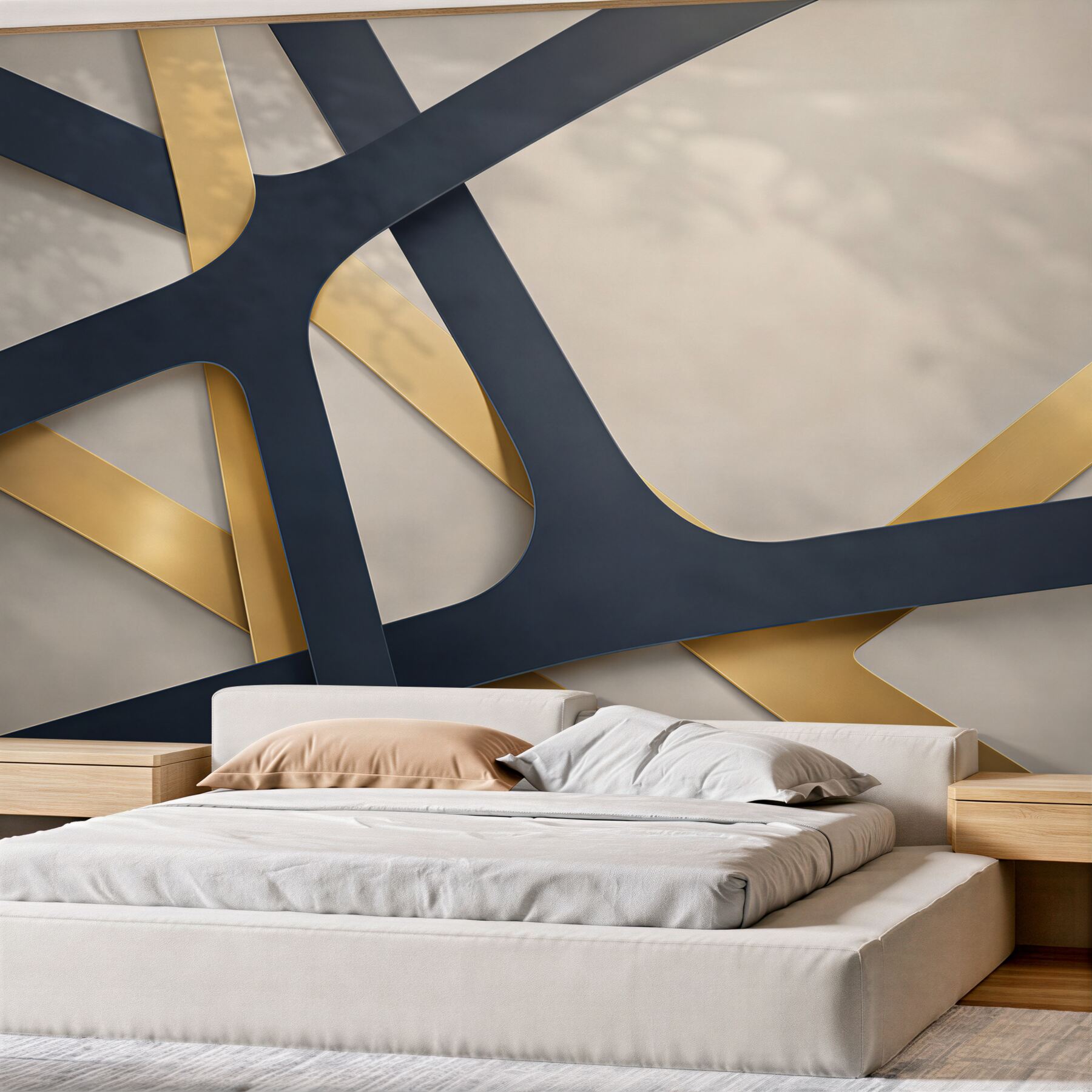 Fototapeta geometryczna abstrakcja granatowo złota nowoczesna elegancja?v23