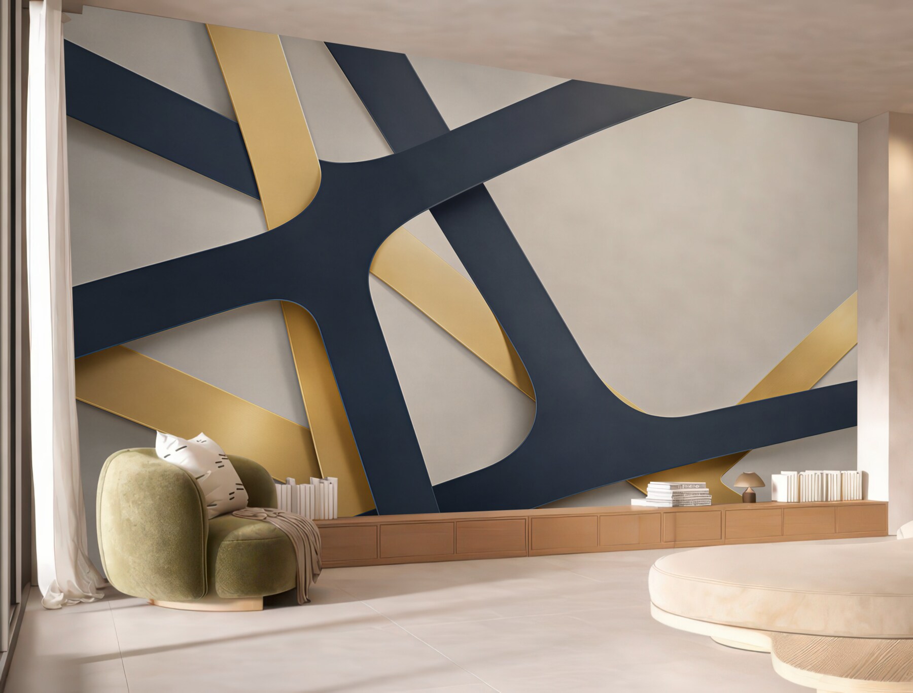 Fototapeta geometryczna abstrakcja granatowo złota nowoczesna elegancja?v23
