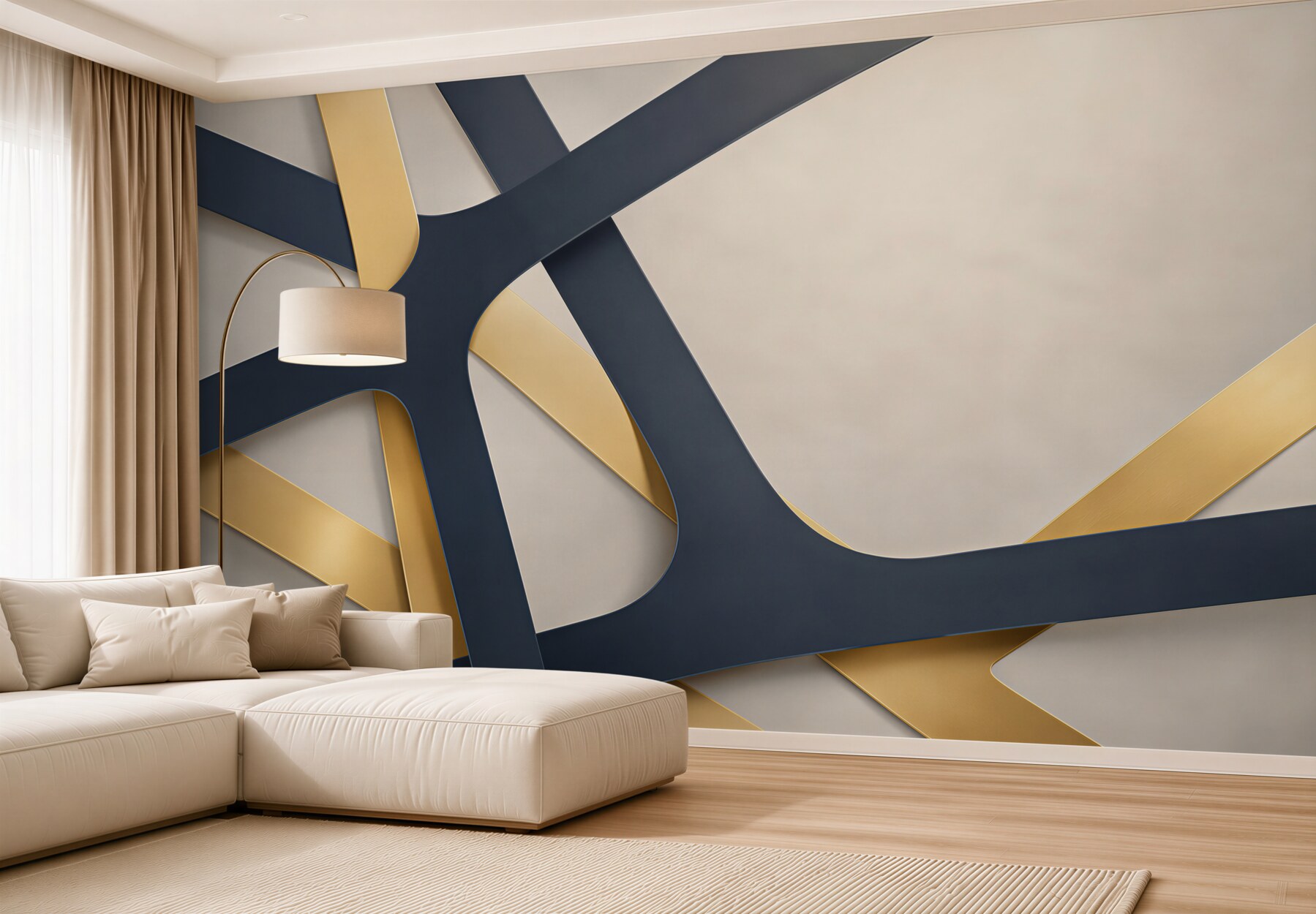 Fototapeta geometryczna abstrakcja granatowo złota nowoczesna elegancja?v23