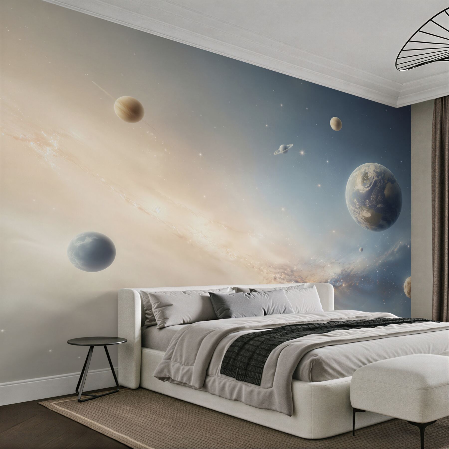 Fototapeta planety w kosmosie pastelowa galaktyka do nowoczesnego wnętrza?v23