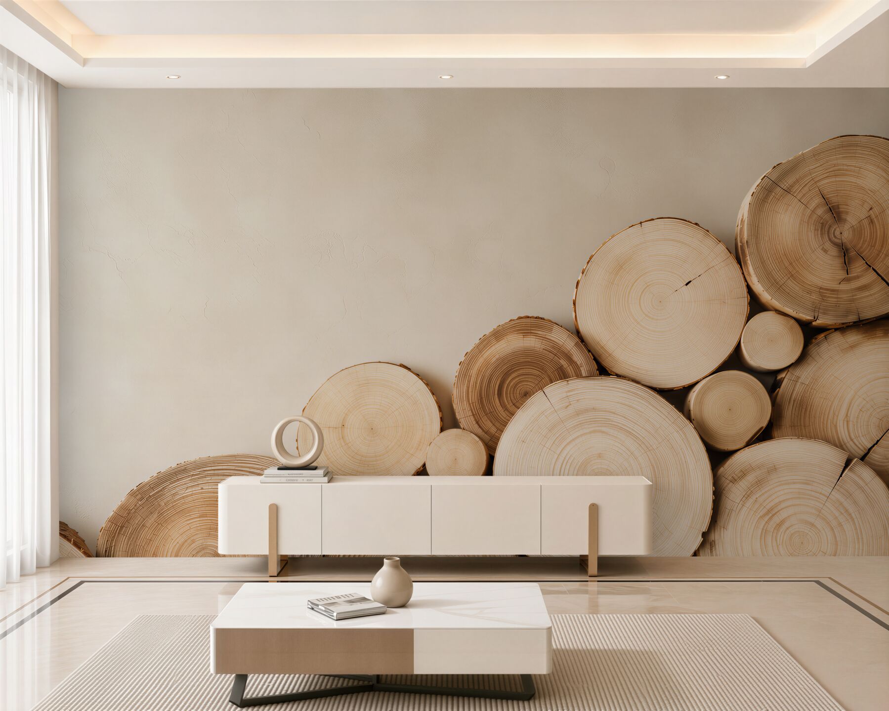 Fototapeta słoje drewna beżowe naturalne w stylu skandynawskim?v23
