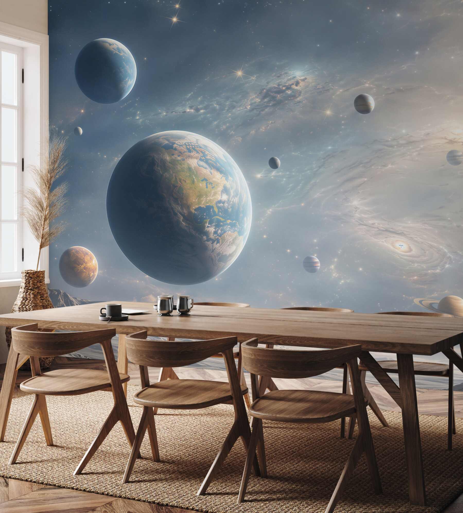 Fototapeta planety w kosmosie jasna galaktyka do nowoczesnego wnętrza?v23
