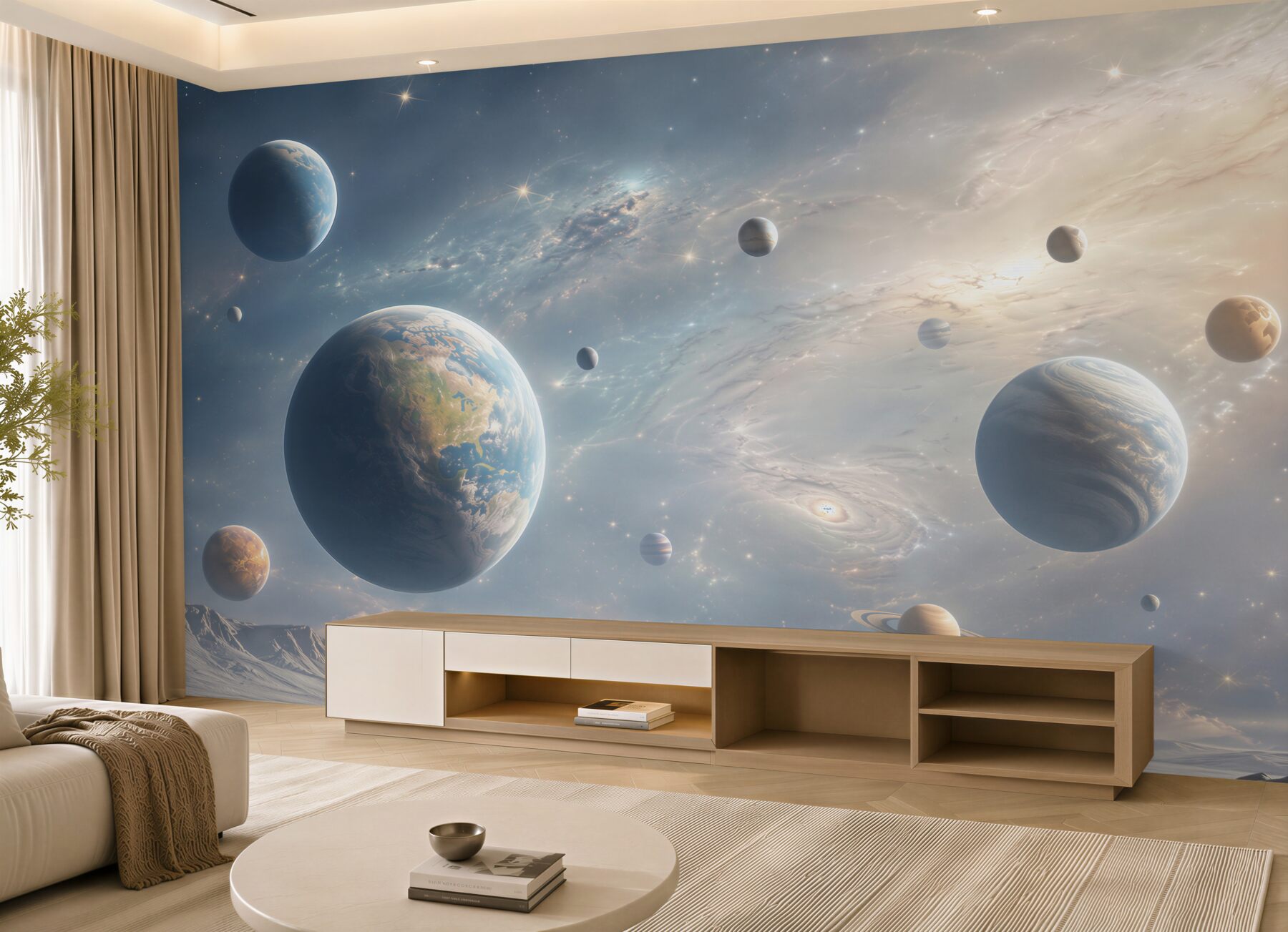 Fototapeta planety w kosmosie jasna galaktyka do nowoczesnego wnętrza?v23