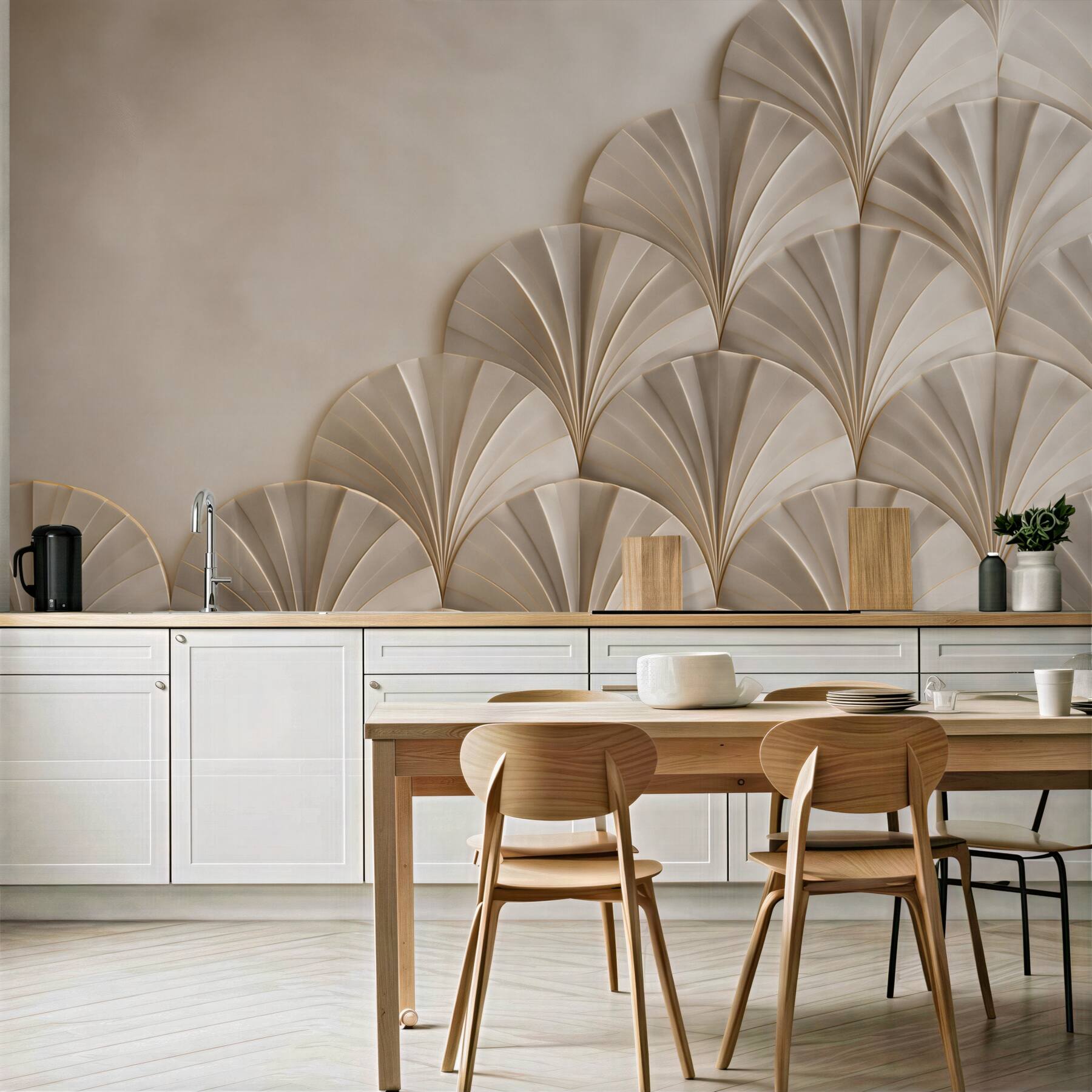 Fototapeta geometryczny wzór art déco beżowo złoty elegancki?v23