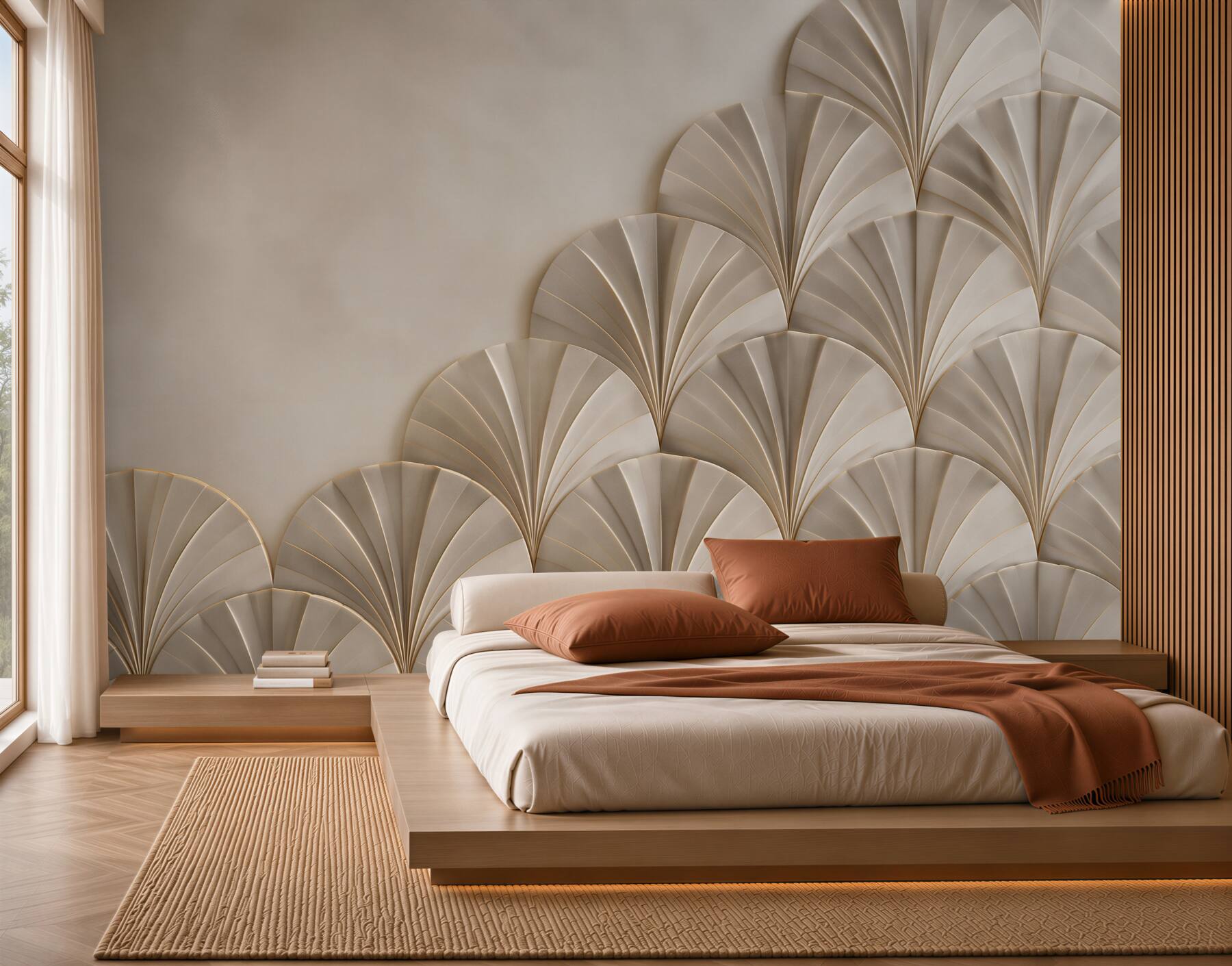 Fototapeta geometryczny wzór art déco beżowo złoty elegancki?v23