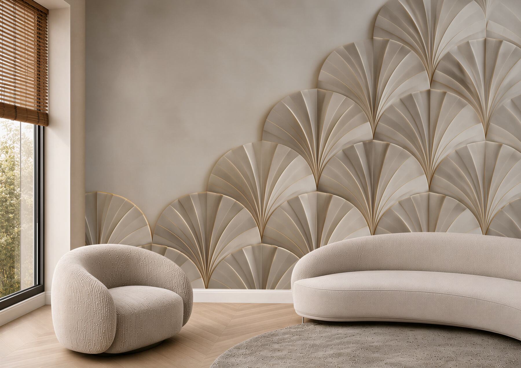 Fototapeta geometryczny wzór art déco beżowo złoty elegancki?v23