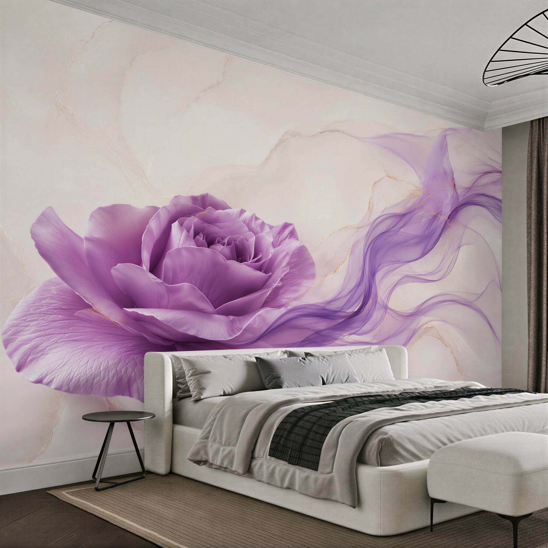 Fototapeta fioletowa róża z delikatną abstrakcją elegancka?v23